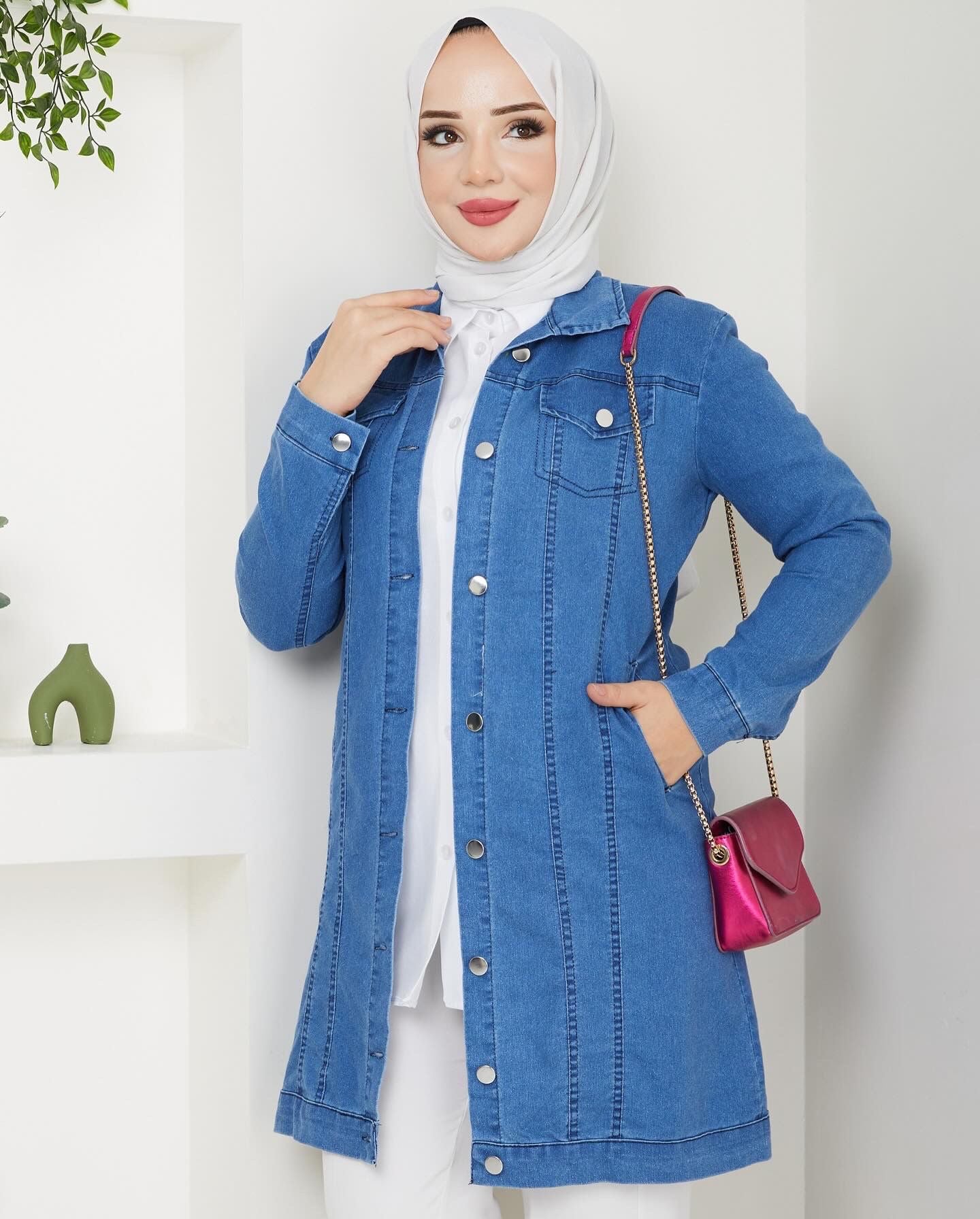 Likralı Yumuşak İnce Kot Ceket - Rema Butik