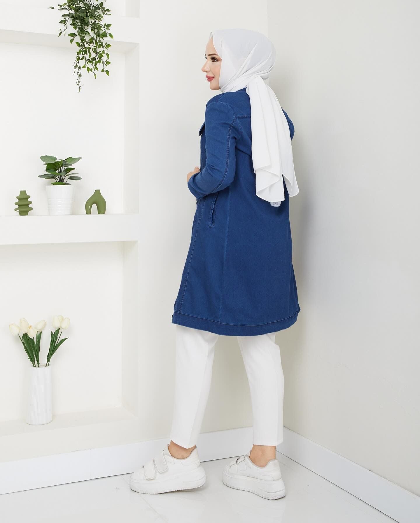 Likralı Yumuşak İnce Kot Ceket - Rema Butik