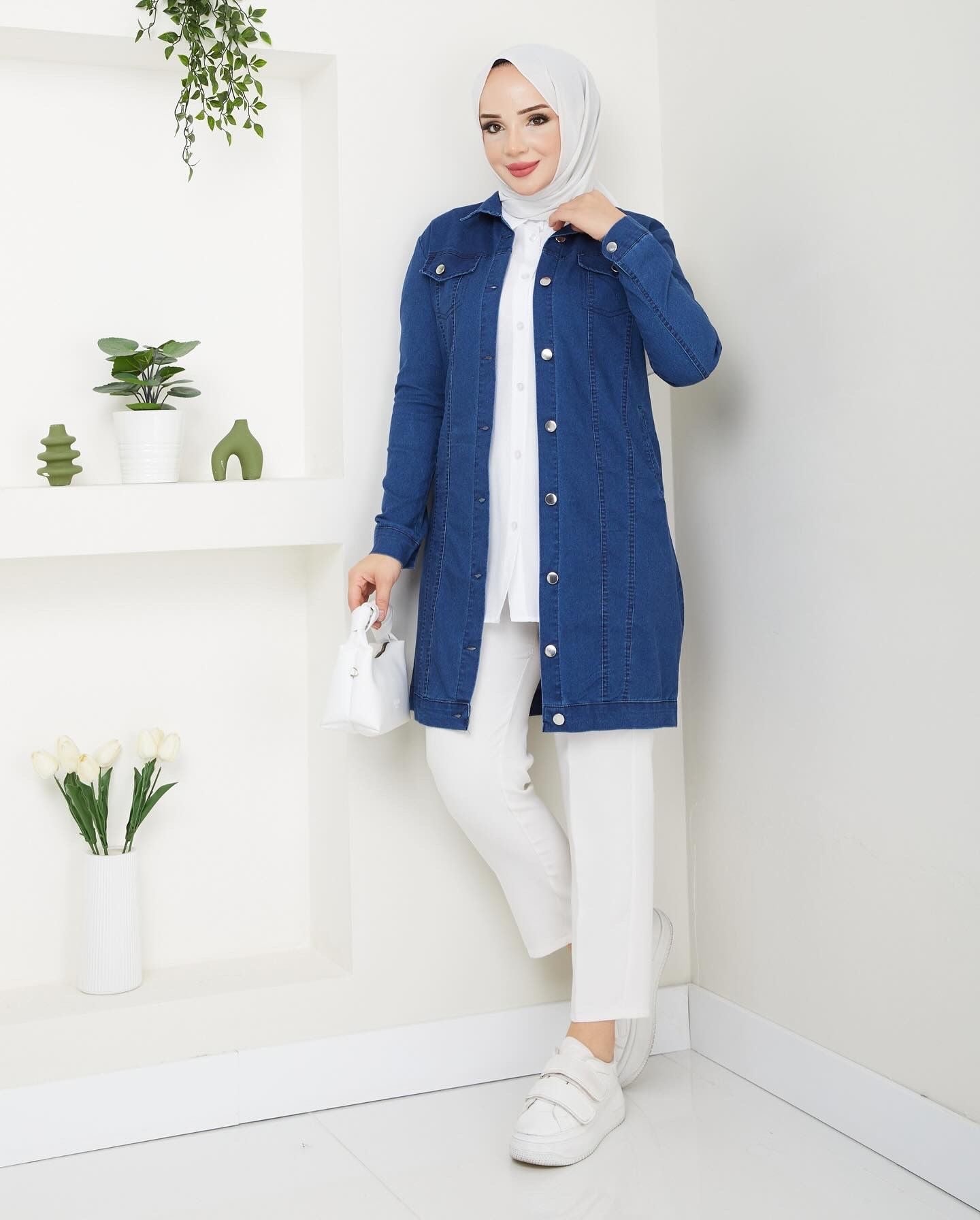 Likralı Yumuşak İnce Kot Ceket - Rema Butik