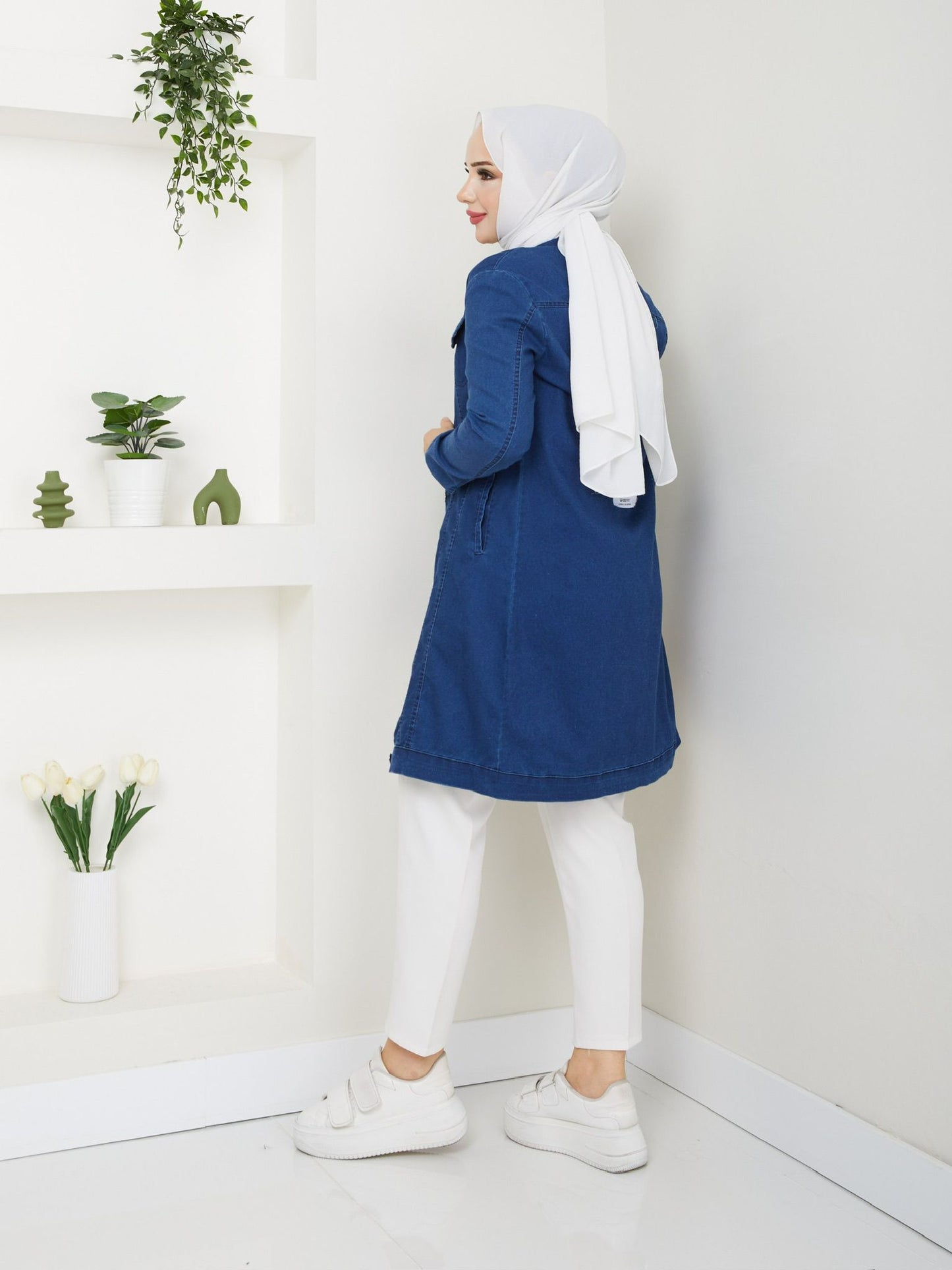 Likralı Yumuşak İnce Kot Ceket - Rema Butik