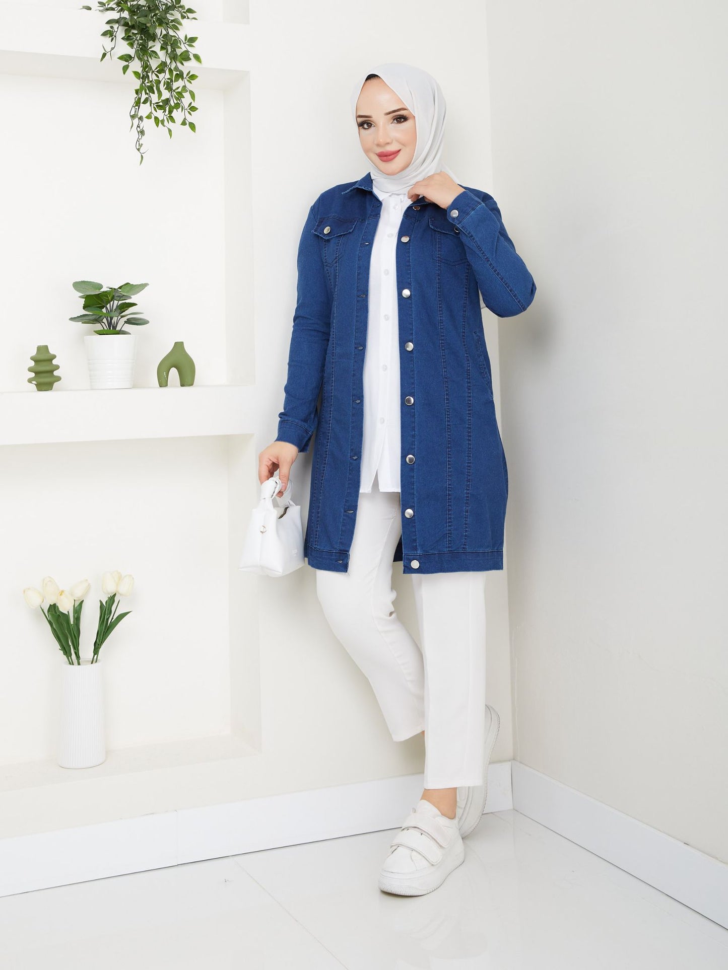 Likralı Yumuşak İnce Kot Ceket - Rema Butik