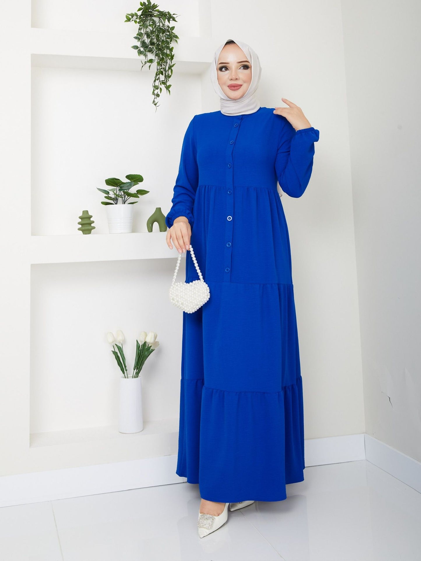 Tam Boy Mevlana Elbise İthal Ayrobin Kumaş - Rema Butik