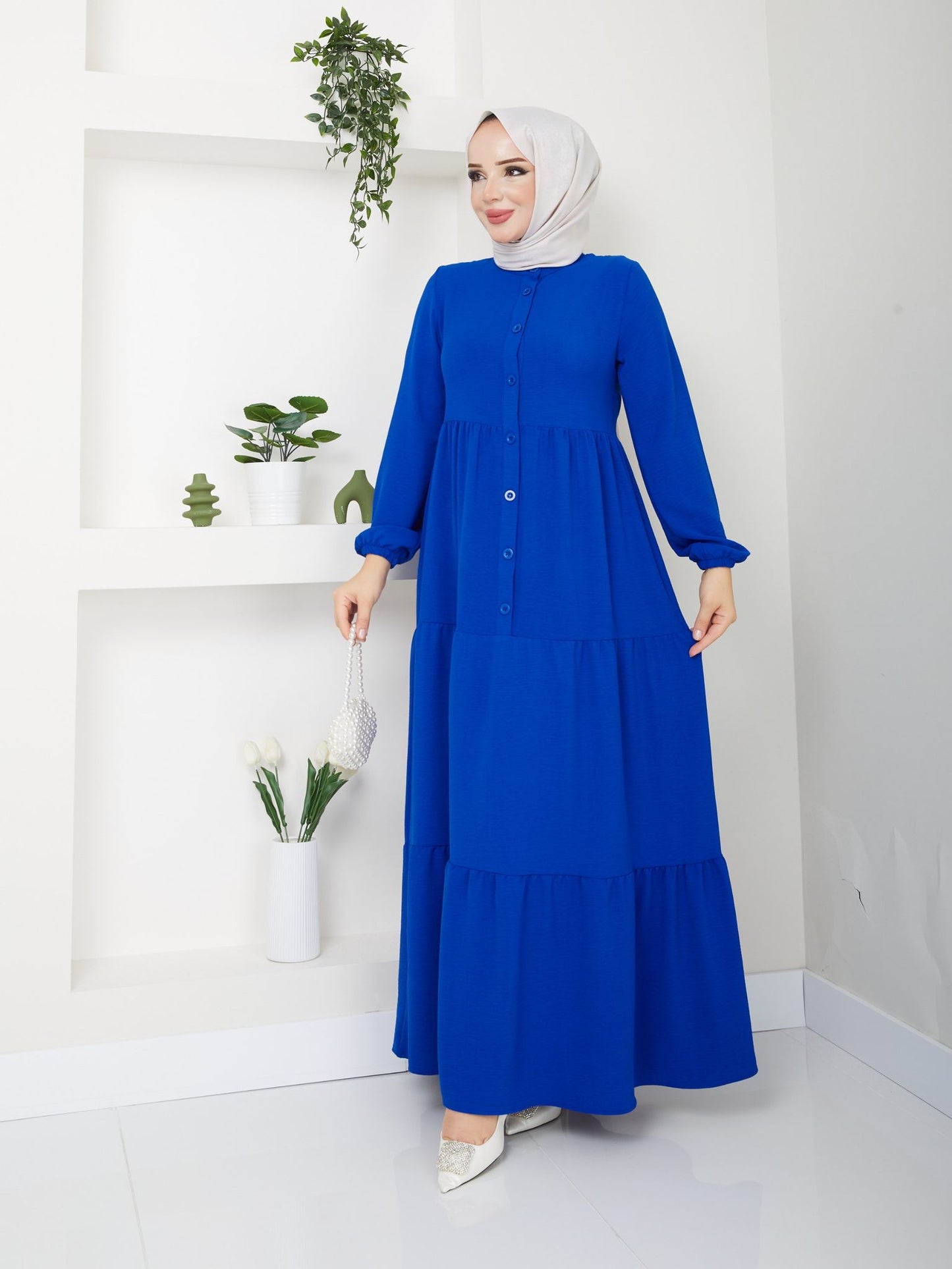 Tam Boy Mevlana Elbise İthal Ayrobin Kumaş - Rema Butik