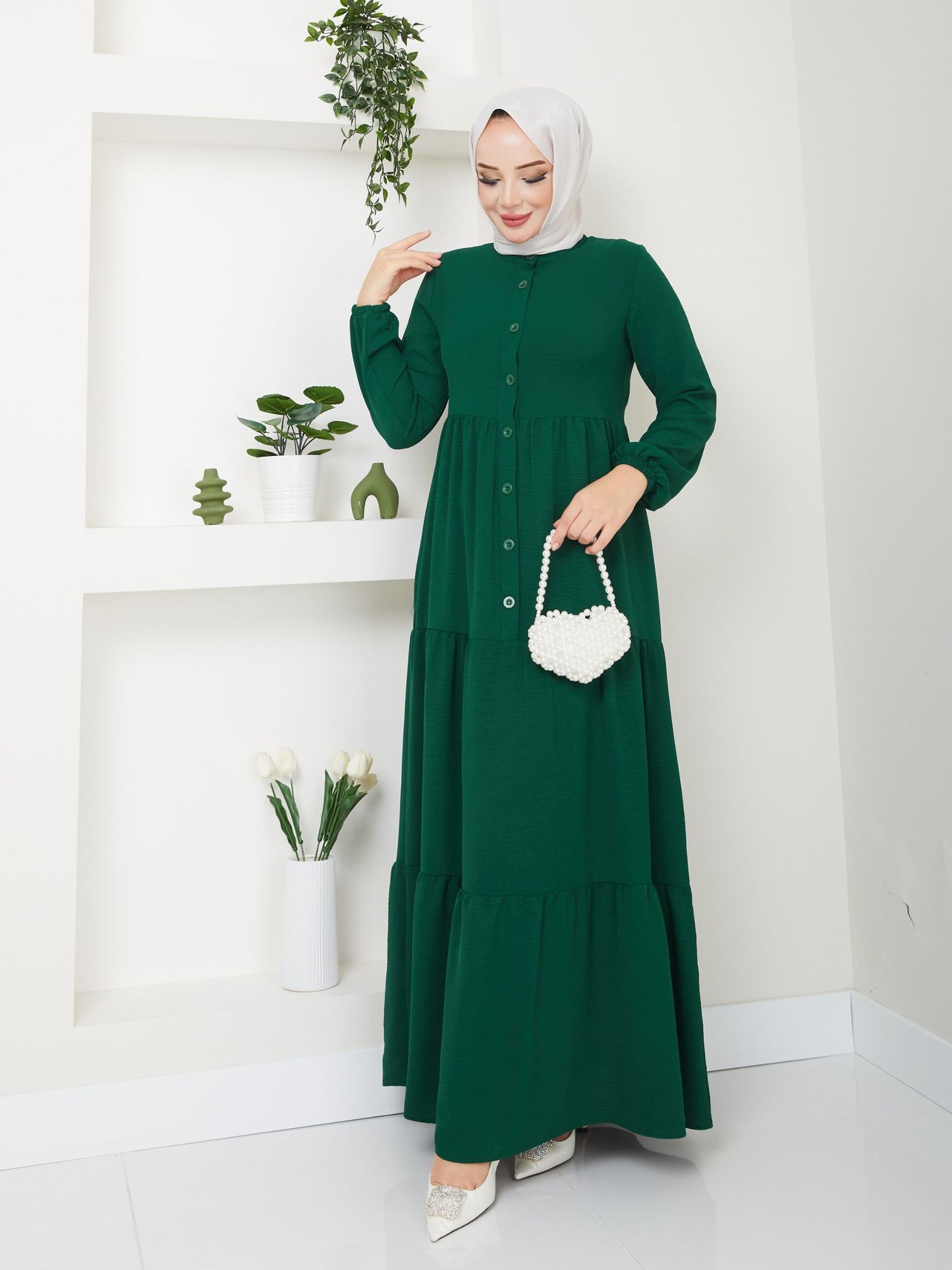 Tam Boy Mevlana Elbise İthal Ayrobin Kumaş - Rema Butik
