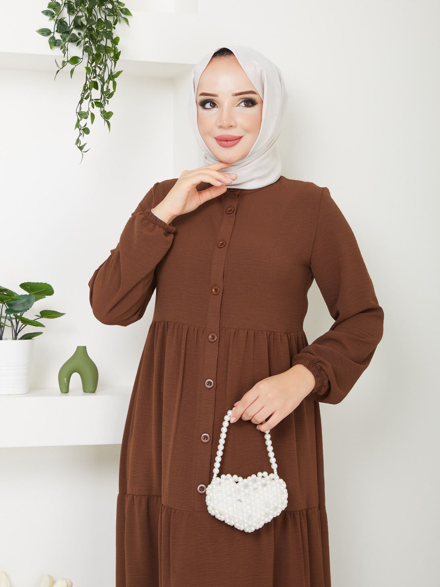 Tam Boy Mevlana Elbise İthal Ayrobin Kumaş - Rema Butik