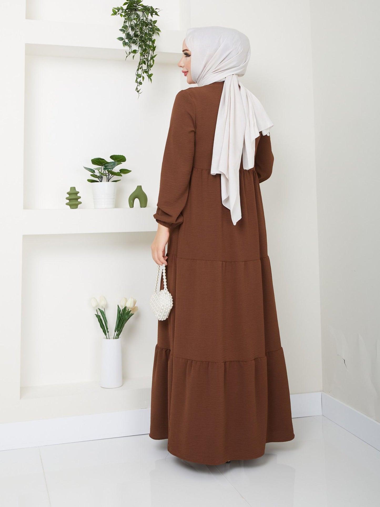 Tam Boy Mevlana Elbise İthal Ayrobin Kumaş - Rema Butik
