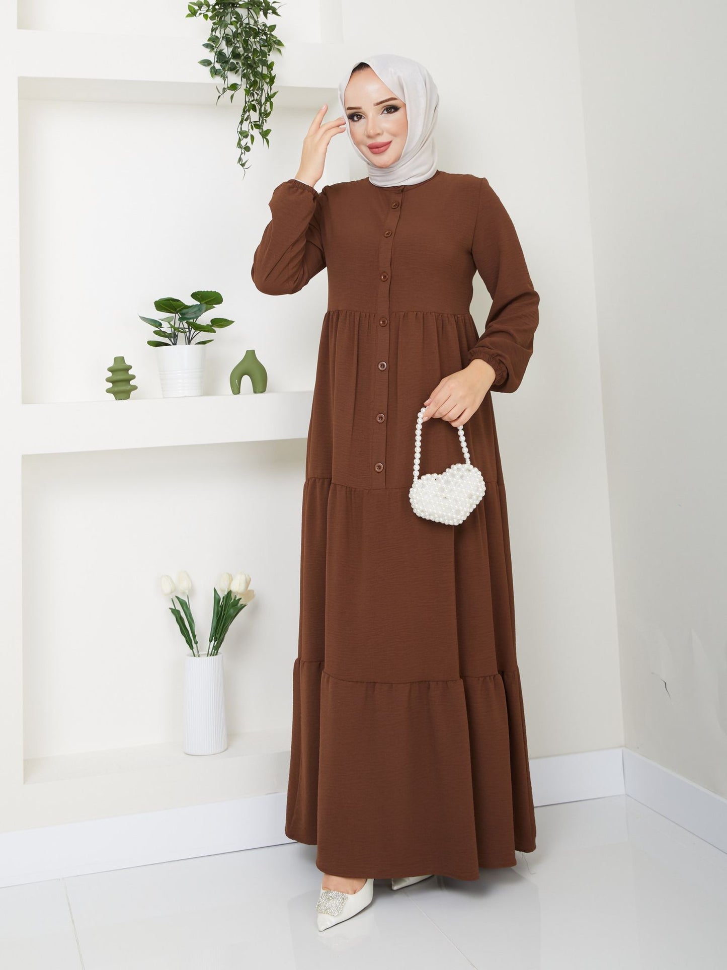 Tam Boy Mevlana Elbise İthal Ayrobin Kumaş - Rema Butik