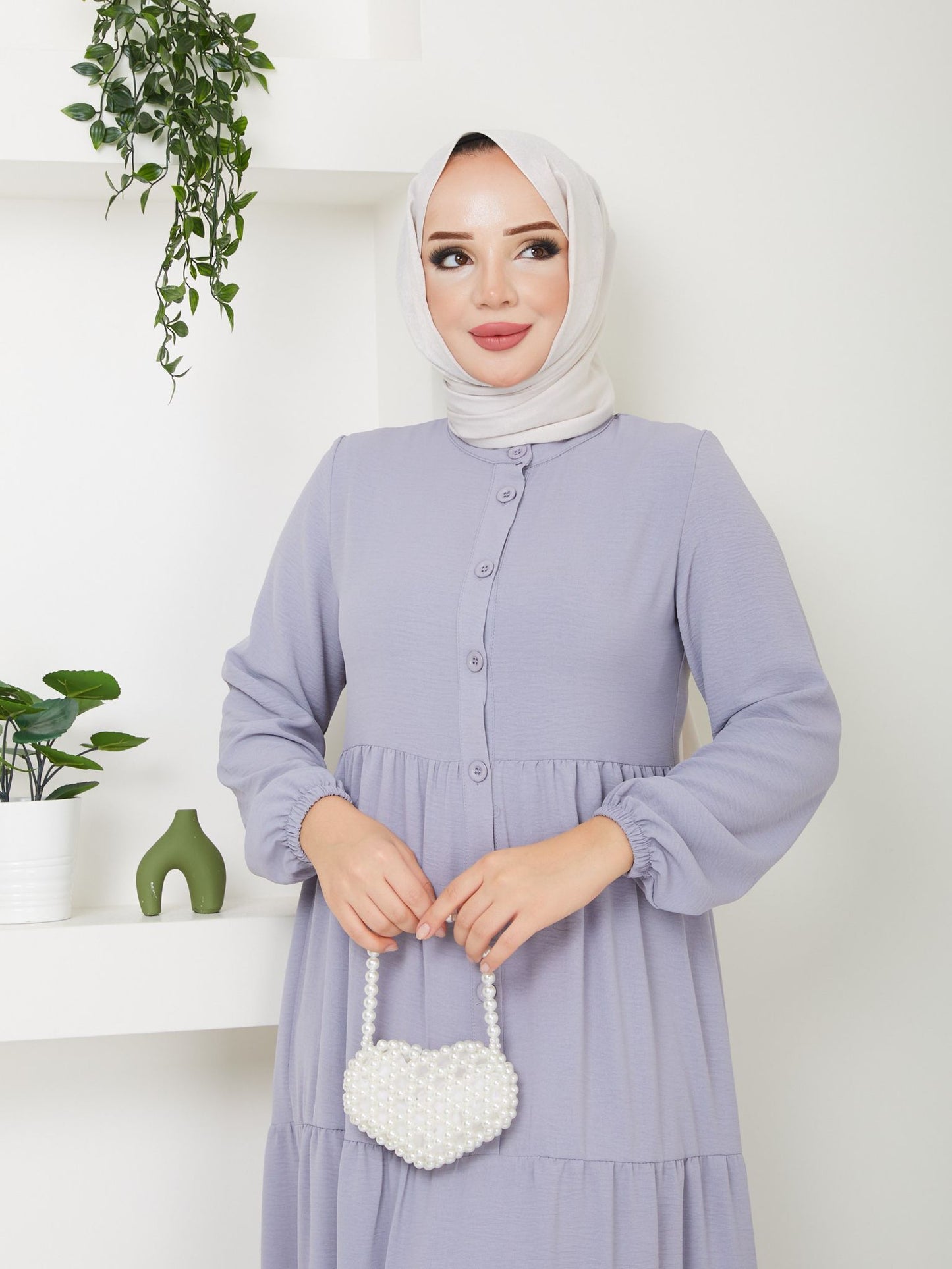 Tam Boy Mevlana Elbise İthal Ayrobin Kumaş - Rema Butik