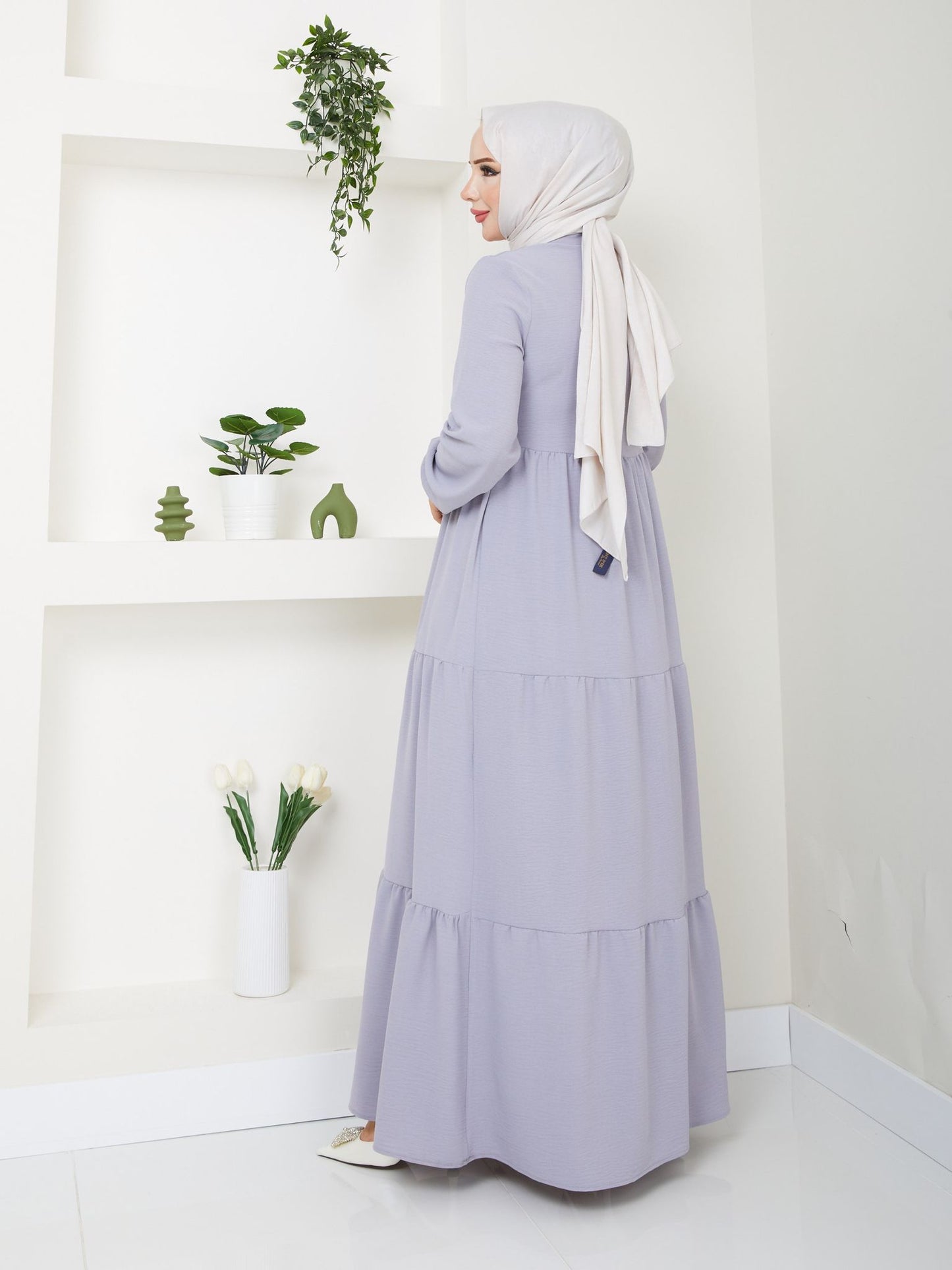 Tam Boy Mevlana Elbise İthal Ayrobin Kumaş - Rema Butik