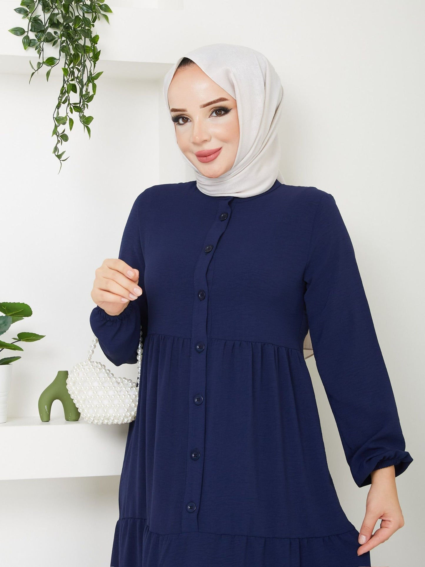 Tam Boy Mevlana Elbise İthal Ayrobin Kumaş - Rema Butik