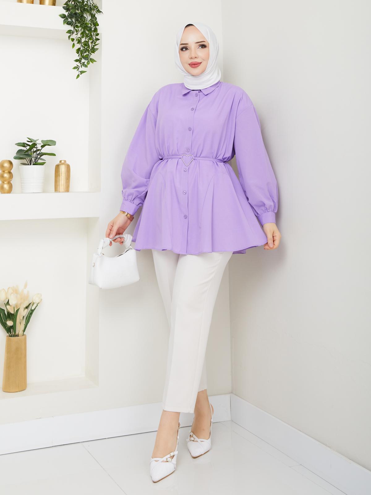 Kalp Tokalı Gömlek Terikoton Kumaş - Rema Butik