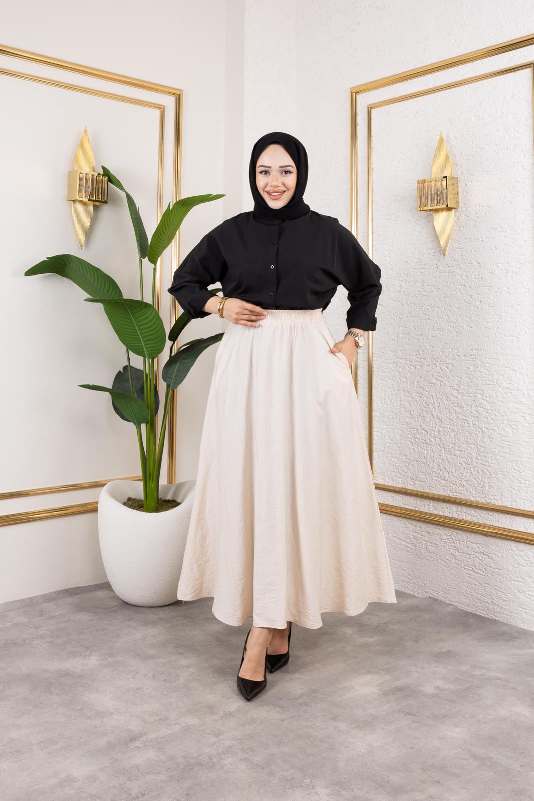 Cepli Çilek Kumaş Etek - Rema Butik