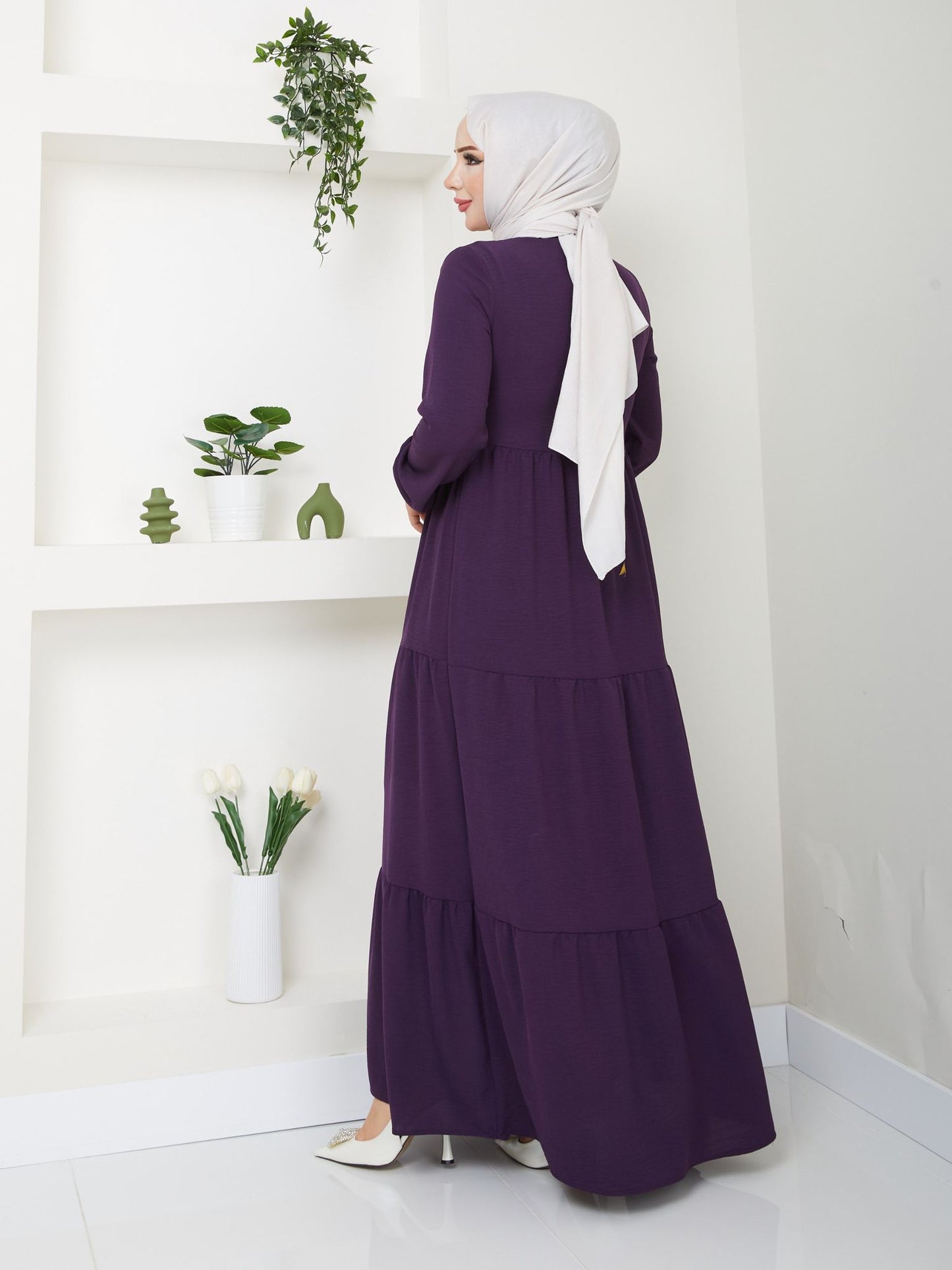 Tam Boy Mevlana Elbise İthal Ayrobin Kumaş - Rema Butik