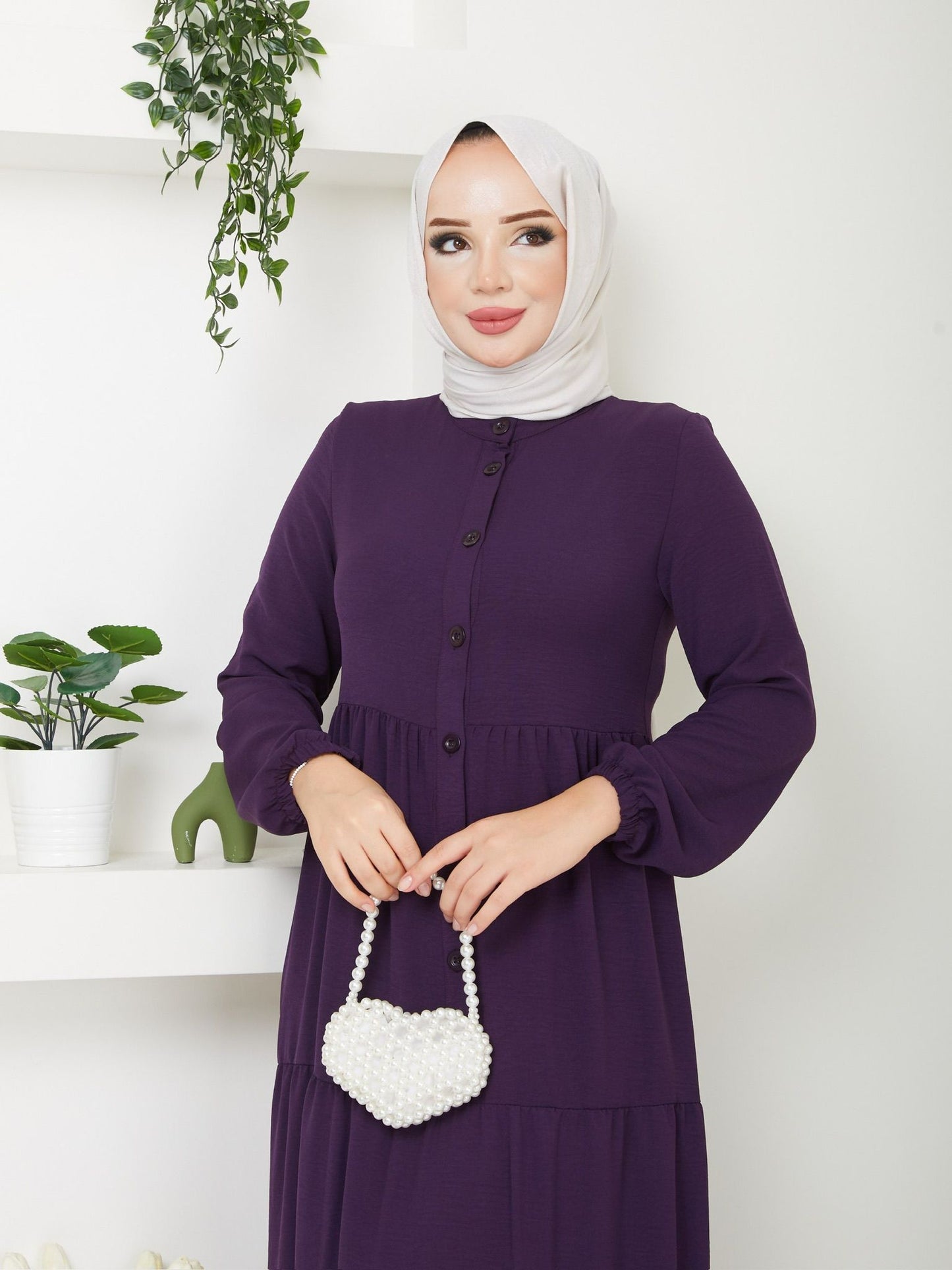 Tam Boy Mevlana Elbise İthal Ayrobin Kumaş - Rema Butik