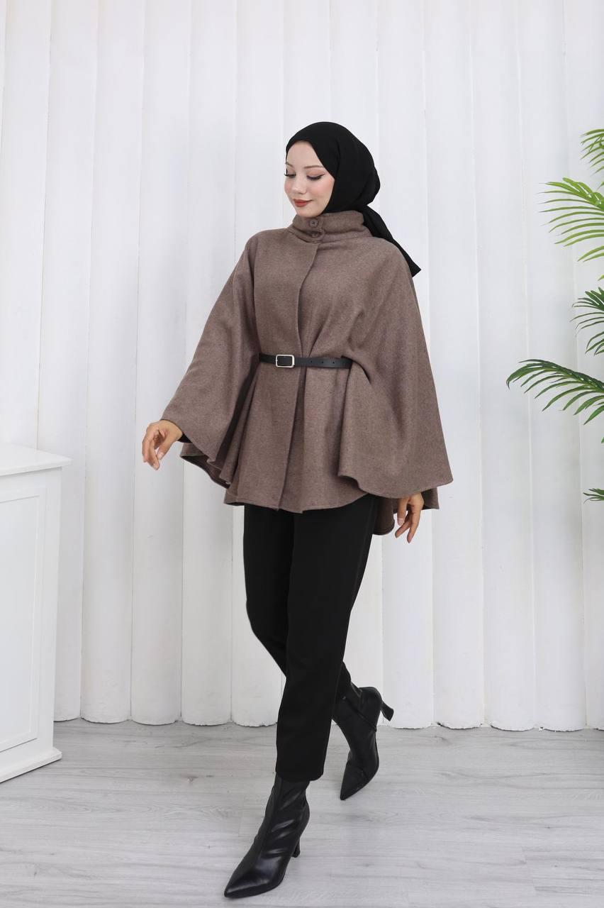 DÜĞME VE KEMER DETAYLI PANÇO-remabutik