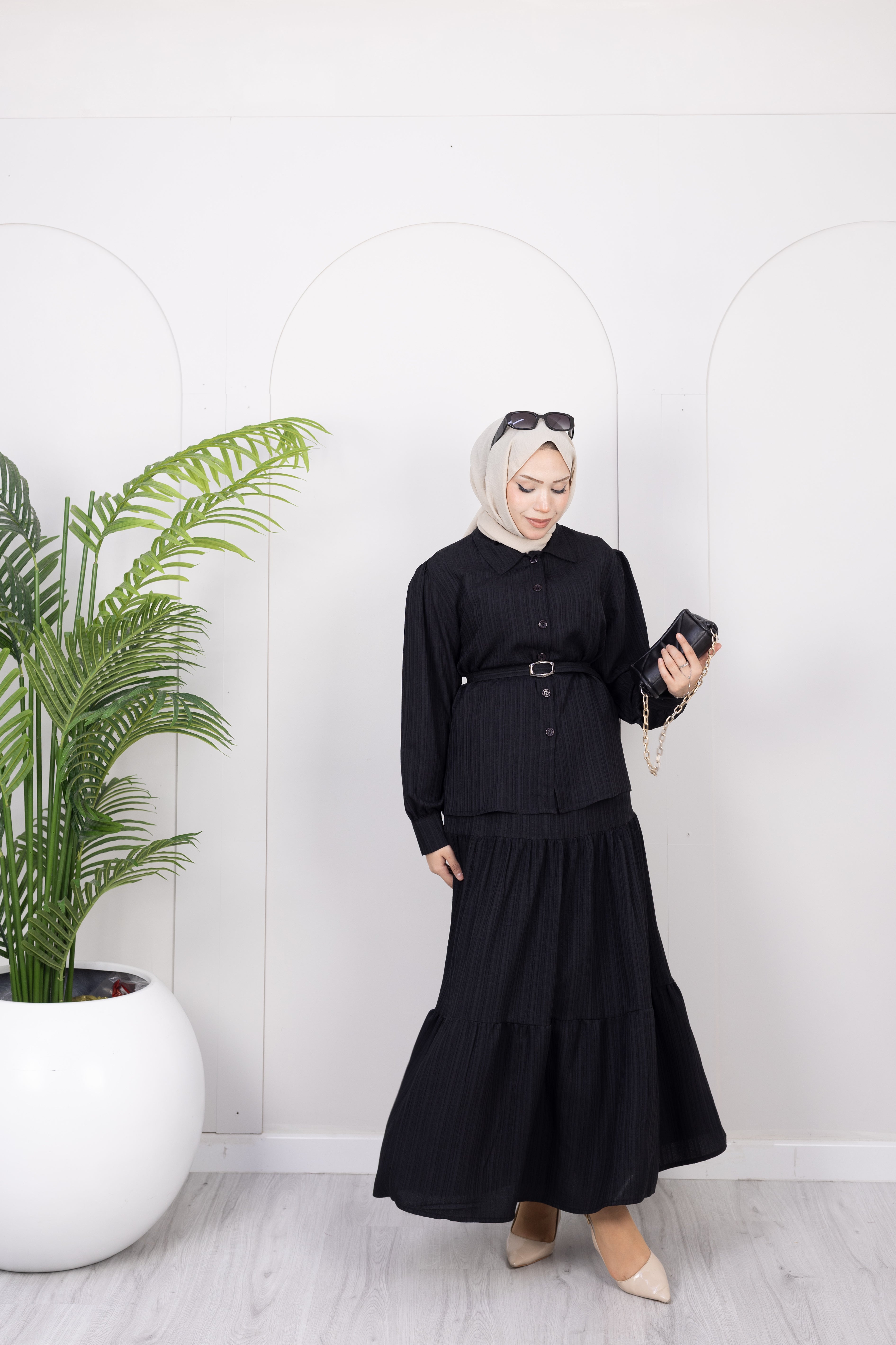 Mila Kemerli Etek-Ceket Takım