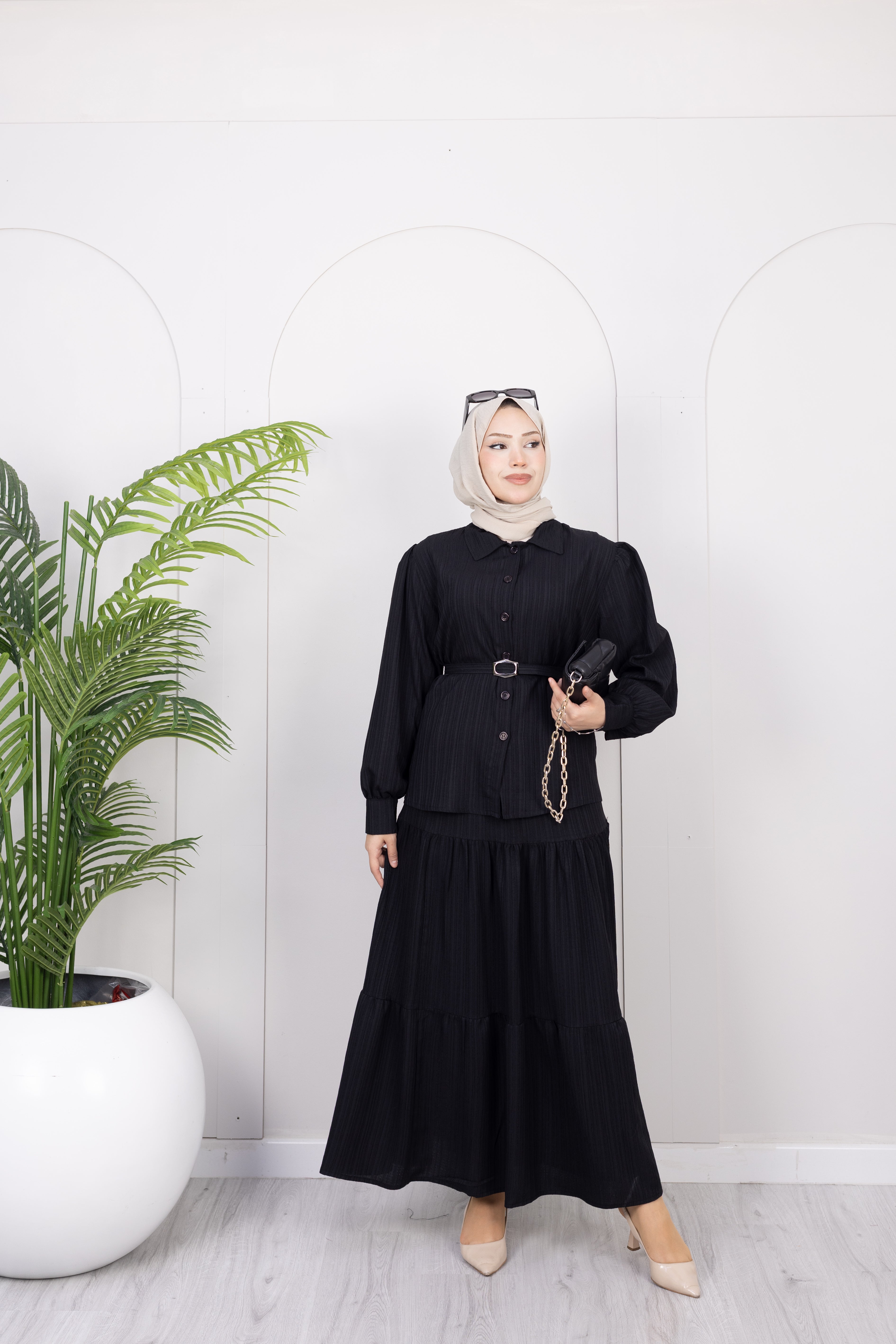 Mila Kemerli Etek-Ceket Takım