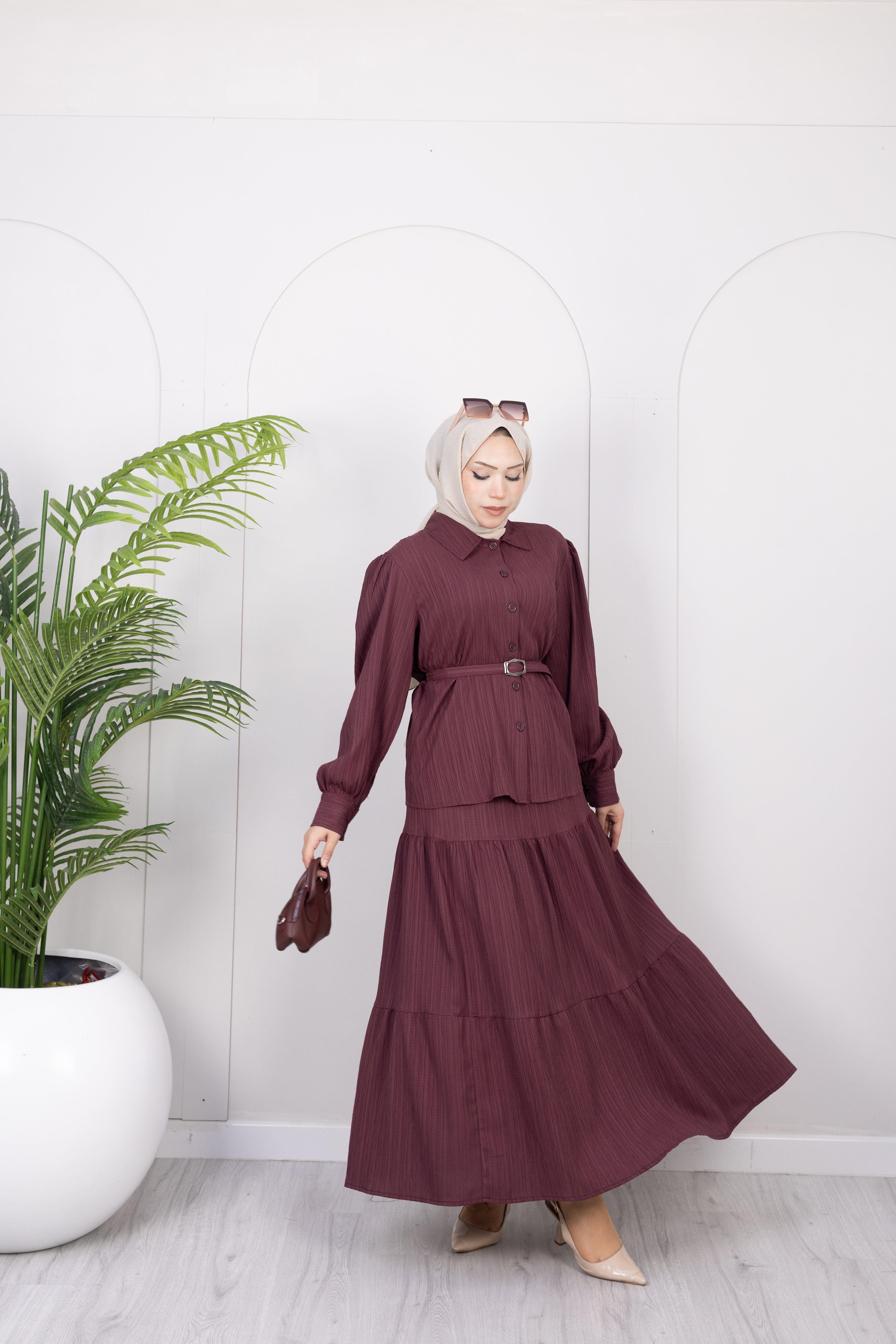 Mila Kemerli Etek-Ceket Takım