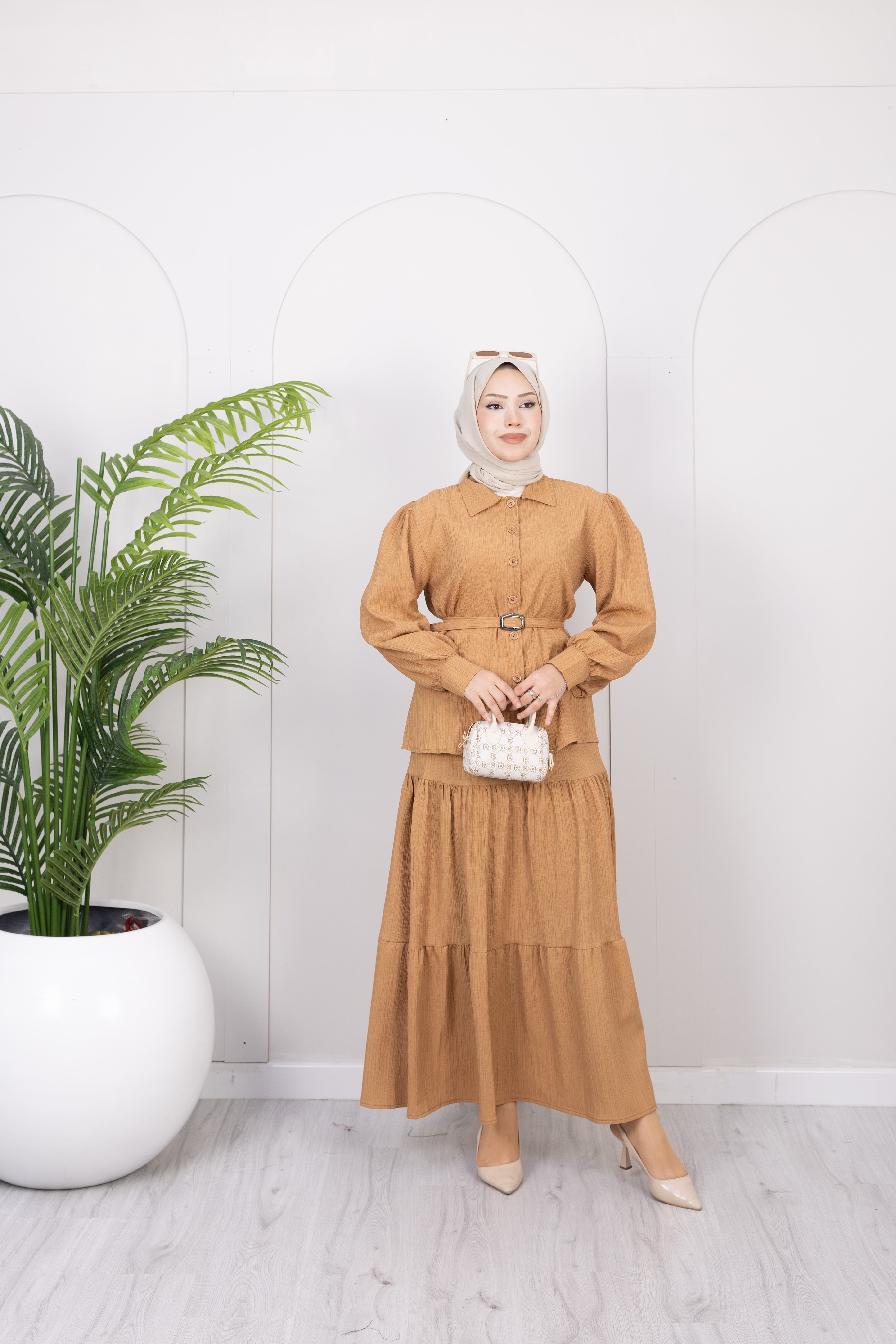 Mila Kemerli Etek-Ceket Takım