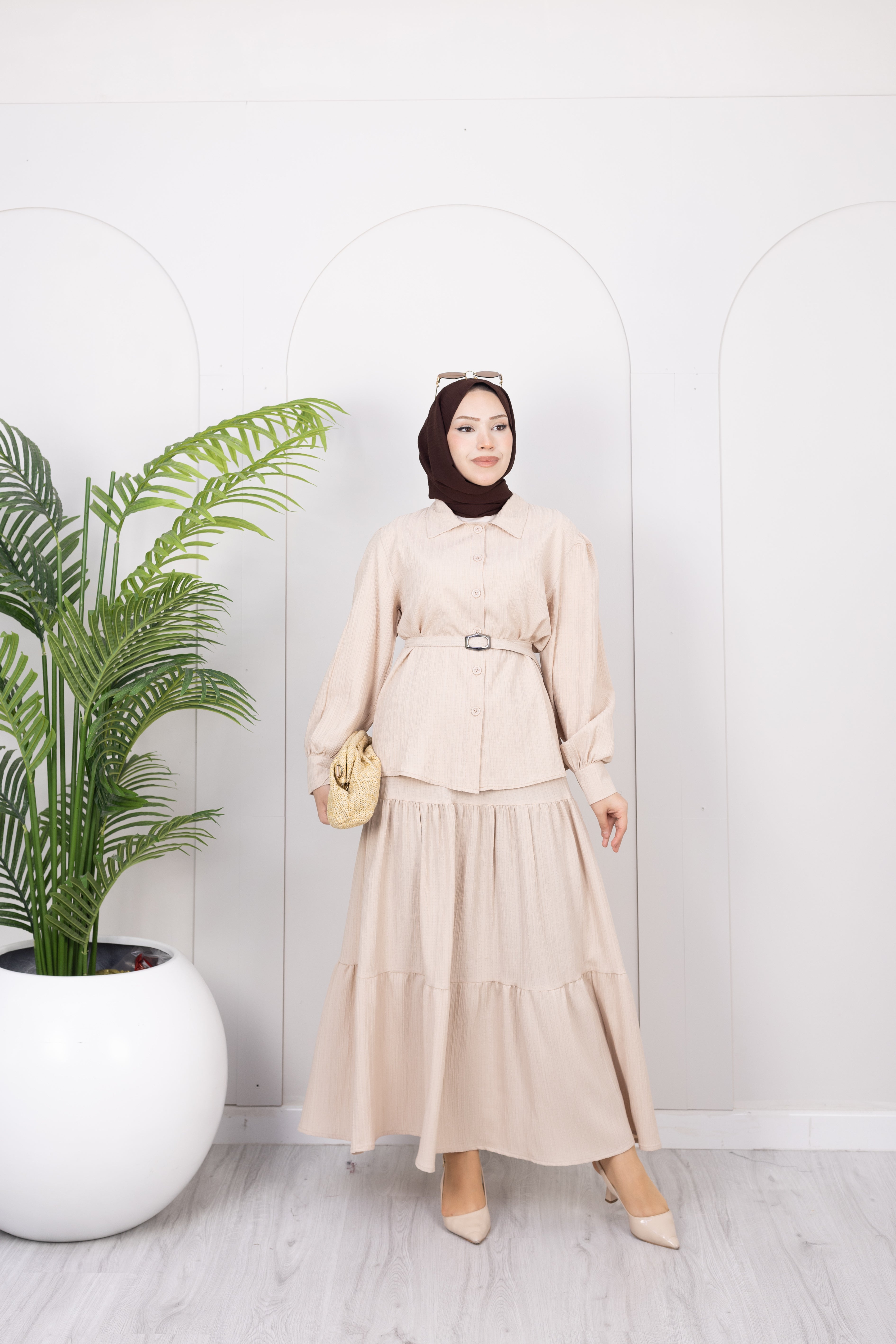 Mila Kemerli Etek-Ceket Takım