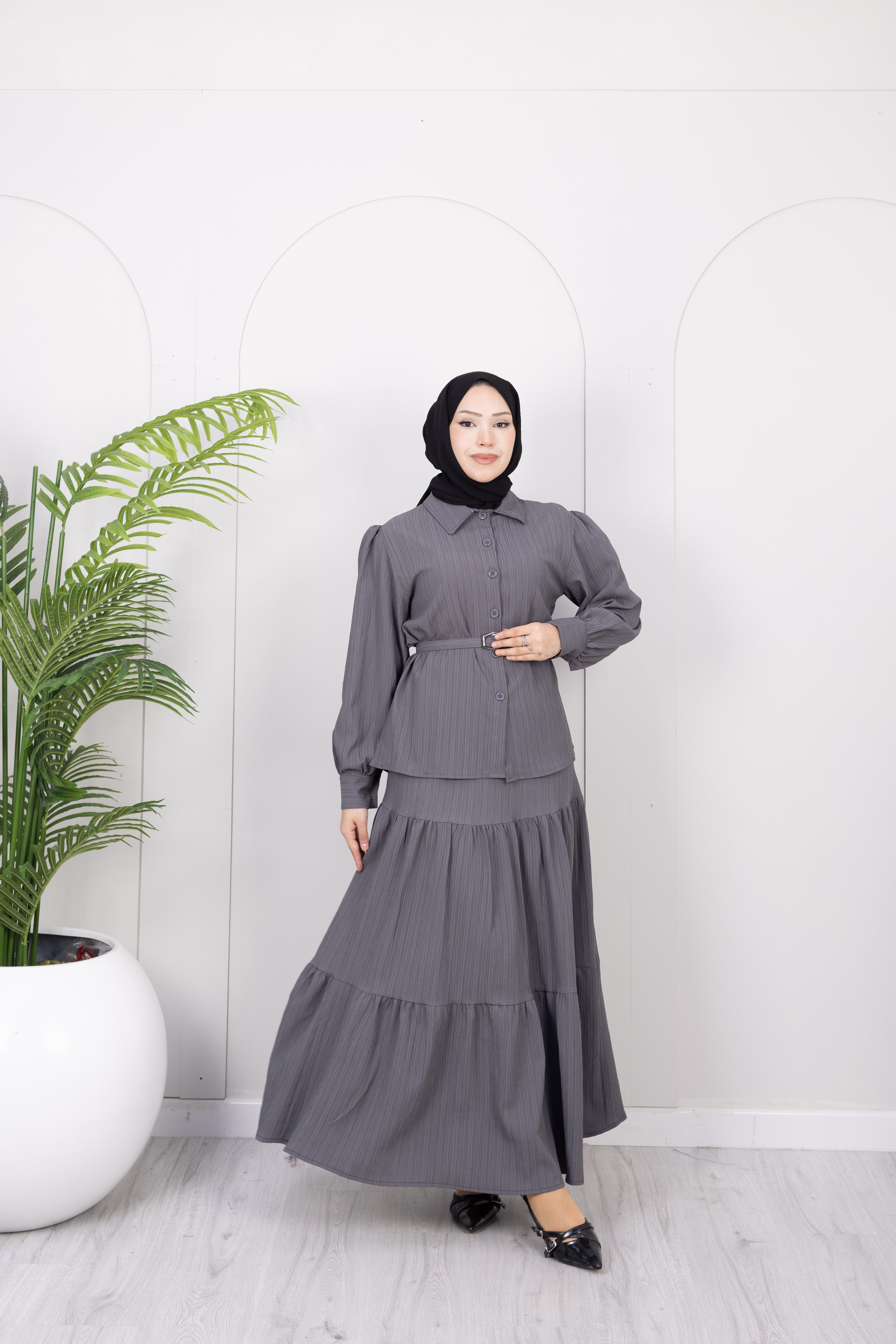 Mila Kemerli Etek-Ceket Takım