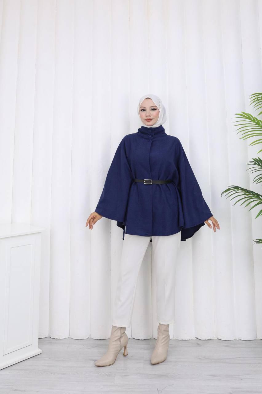 DÜĞME VE KEMER DETAYLI PANÇO-remabutik