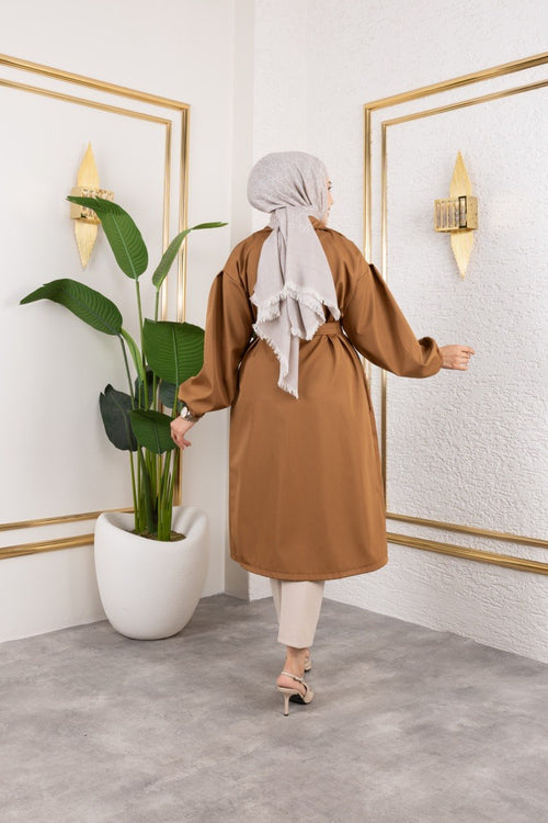 BONDİT KUMAŞ BALON KOL OVERSİZE KESİM TRENÇKOT