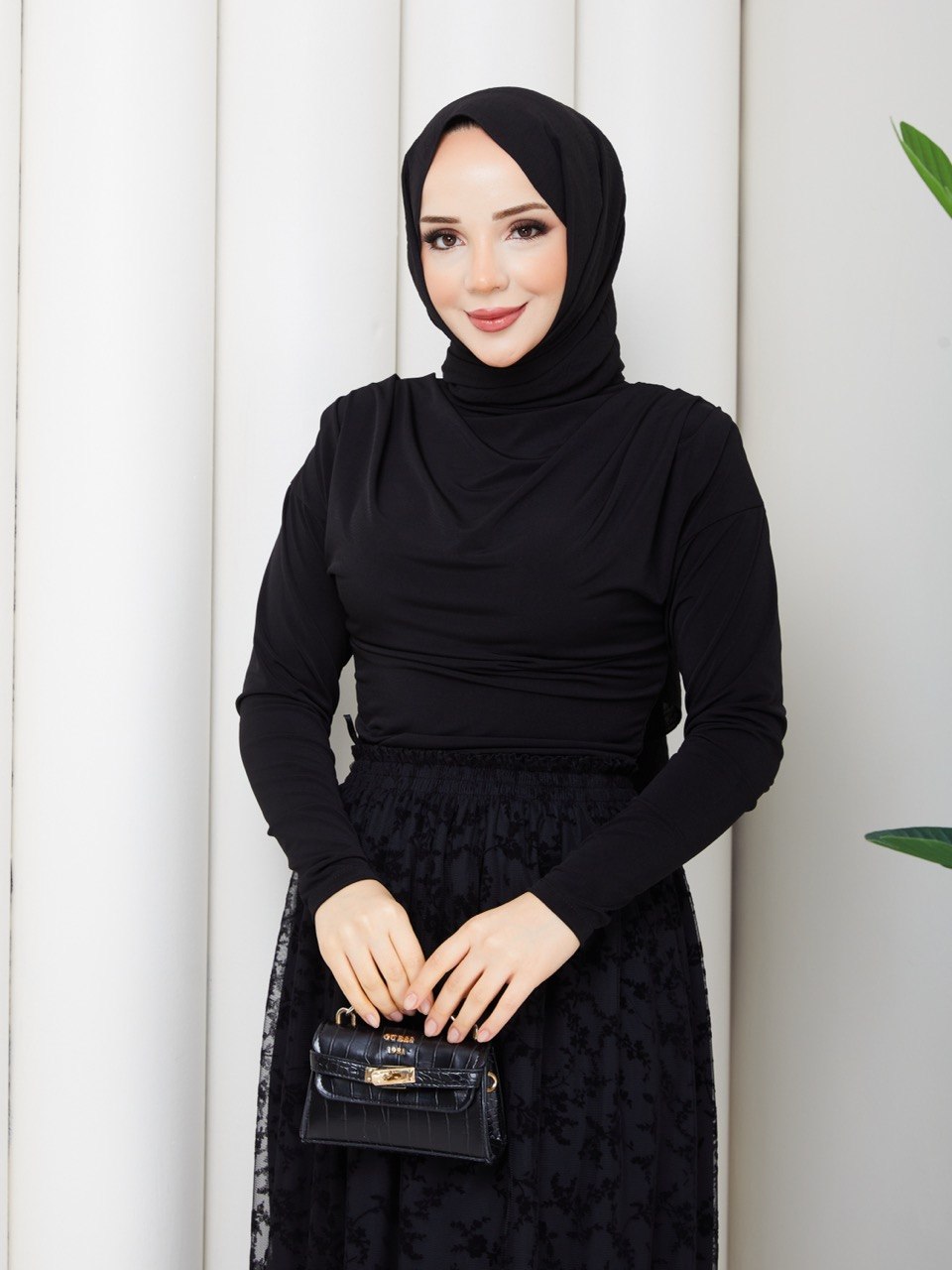 SANDY İKİLİ FLOK DESEN  ETEKLİ TAKIM