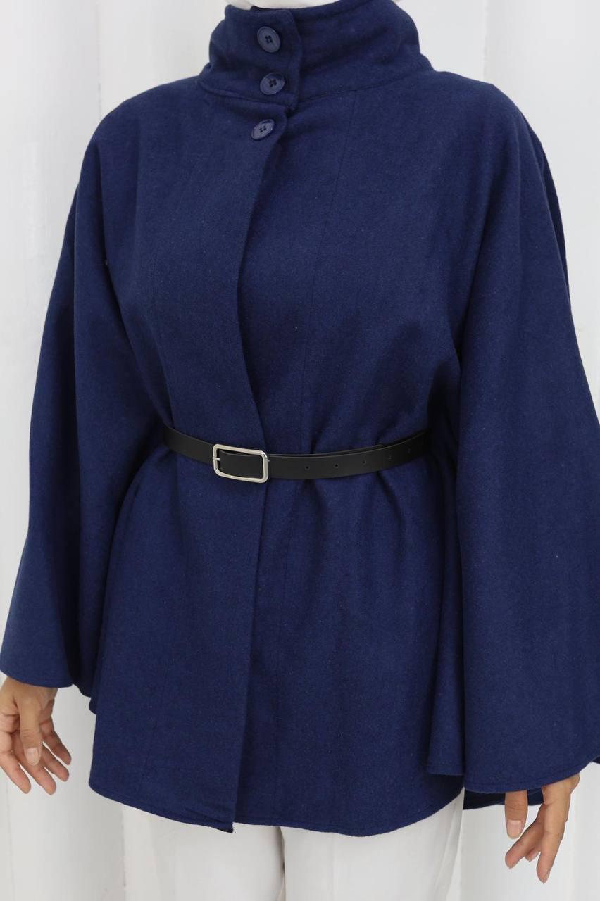 DÜĞME VE KEMER DETAYLI PANÇO-remabutik