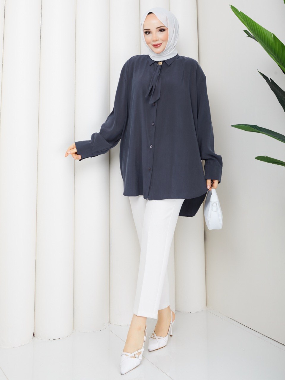 KRAVATLI MODAL GÖMLEK PANTOLONLU İKİLİ TAKIM