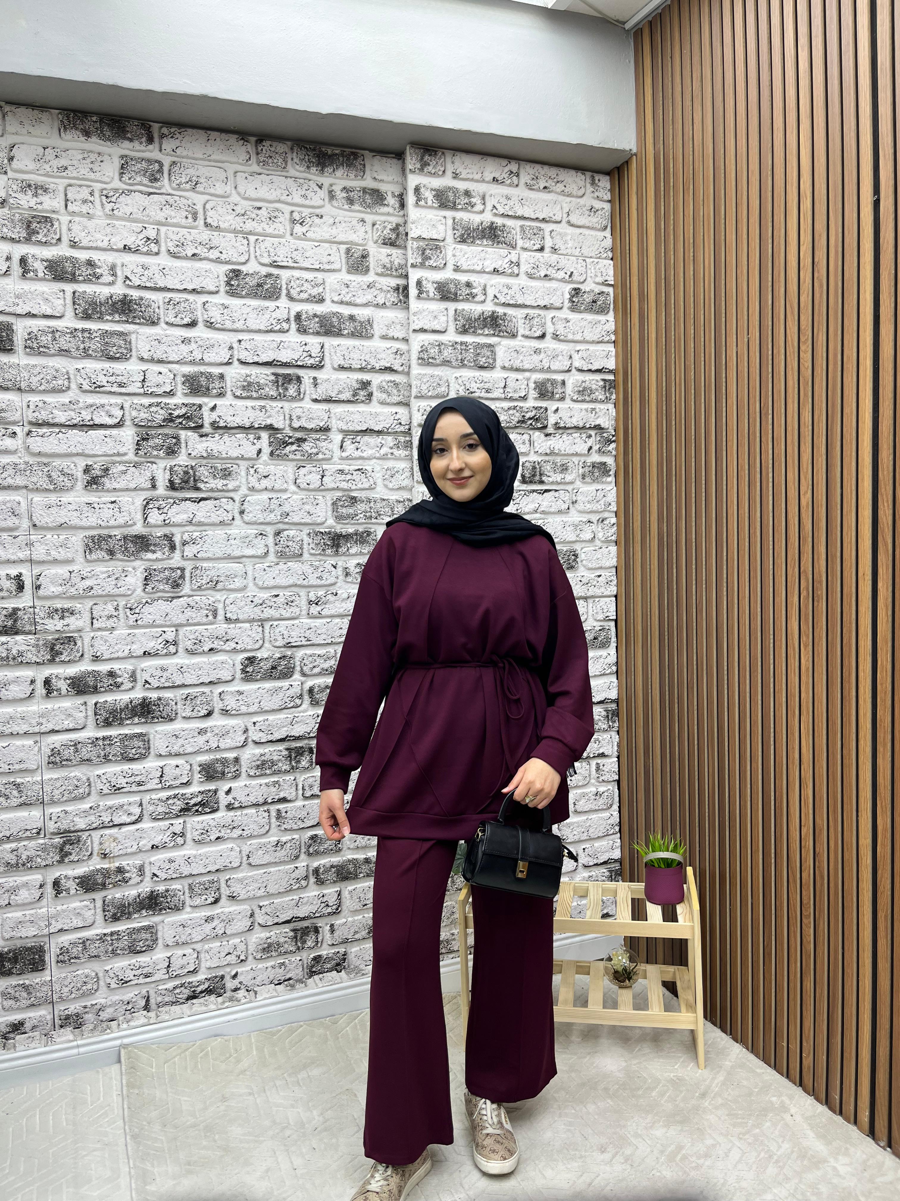 KADIN OYŞHO KUMAŞ KİBRİT ÇIMA DETAYLI PANTOLONLU İKİLİ TAKIM-remabutik