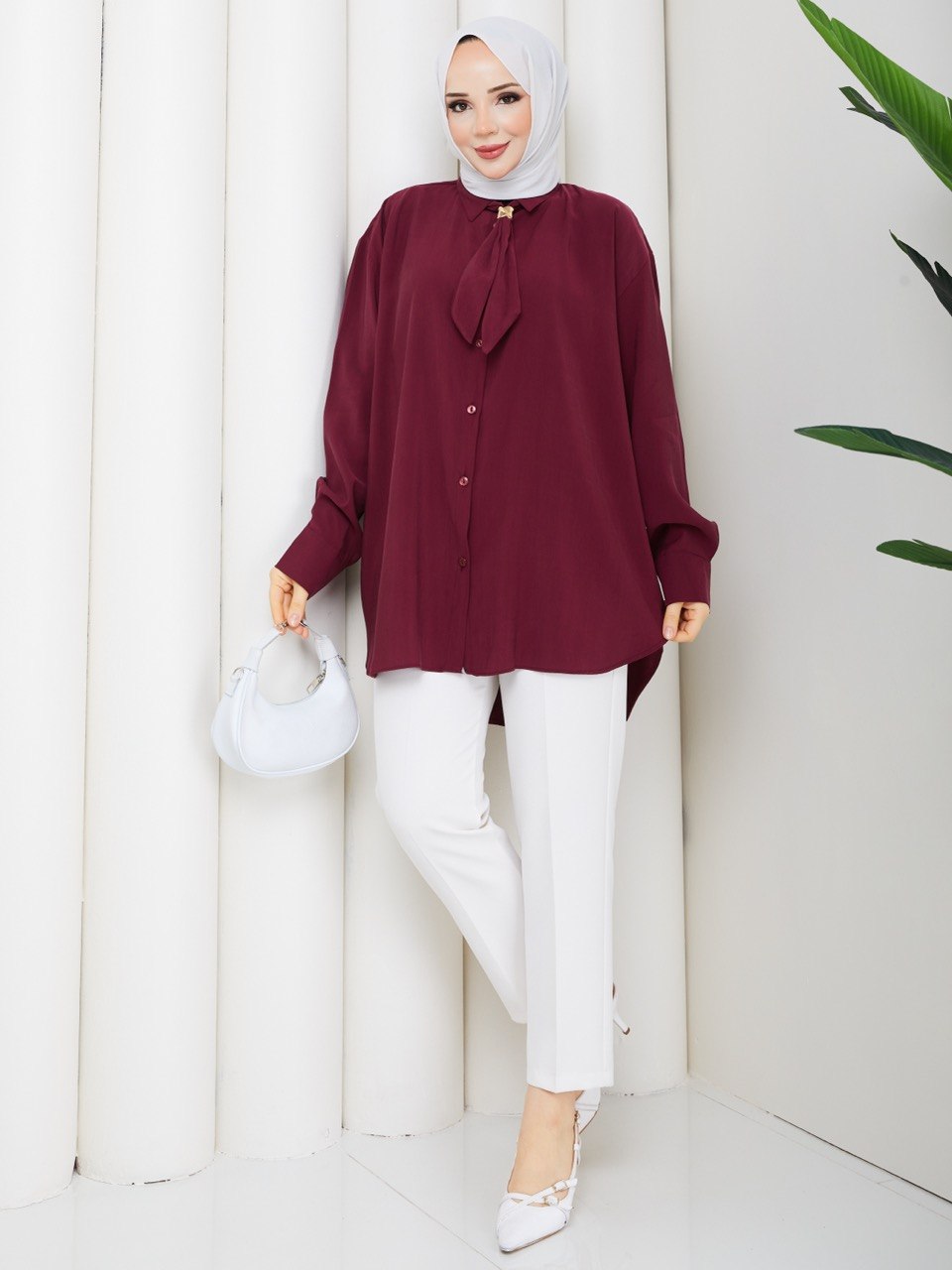 KRAVATLI MODAL GÖMLEK PANTOLONLU İKİLİ TAKIM