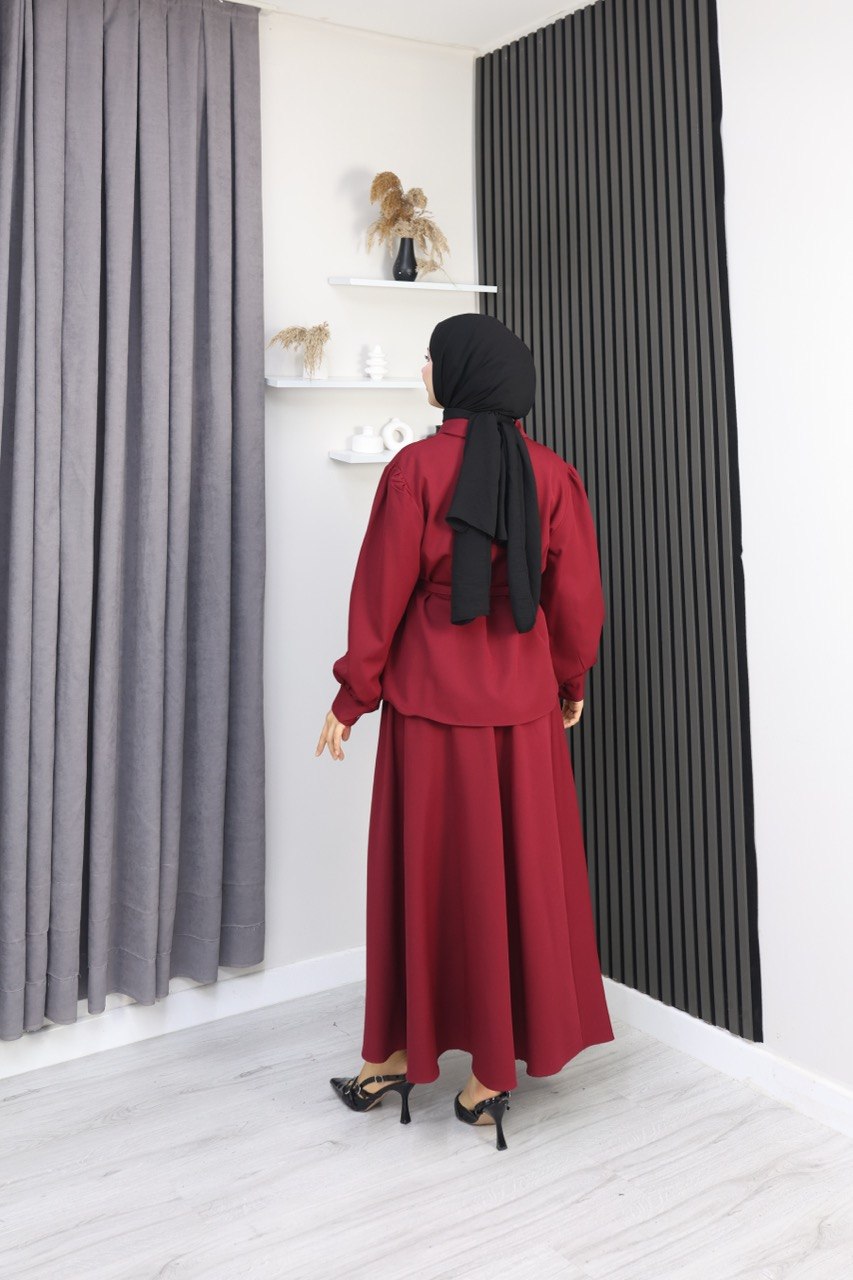 KAPLAMA KEMER DETAYLI ETEKLİ İKİLİ TAKIM