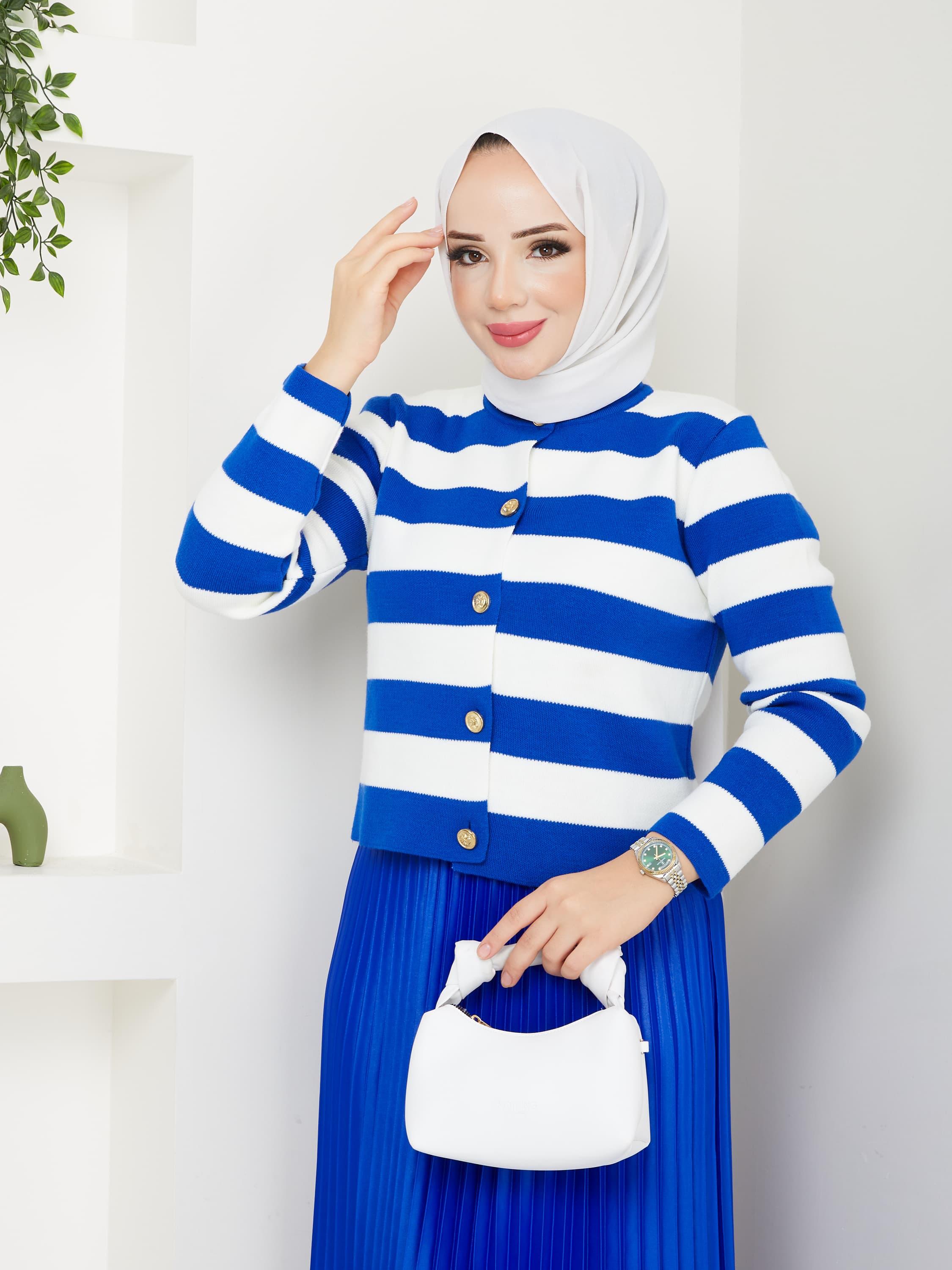 STANDART BEDEN ÇİZGİLİ TİRİKO HIRKA-remabutik