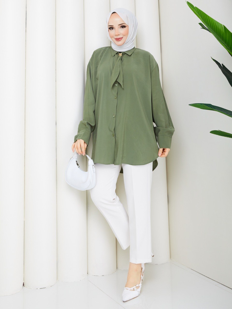 KRAVATLI MODAL GÖMLEK PANTOLONLU İKİLİ TAKIM