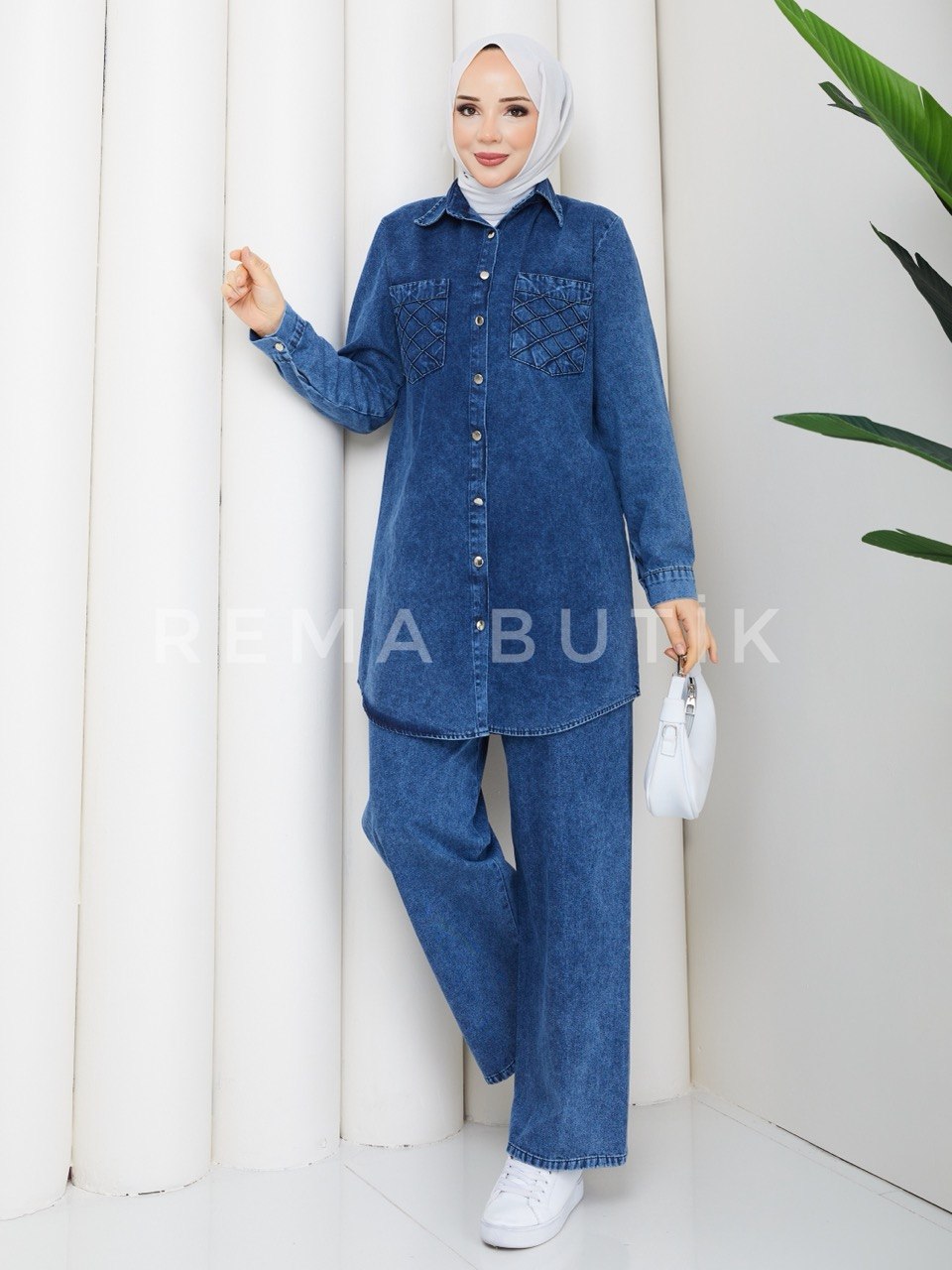 NORA PANTOLONLU DENIM TAKIM