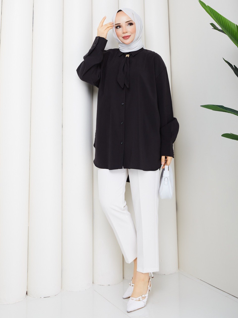 KRAVATLI MODAL GÖMLEK PANTOLONLU İKİLİ TAKIM