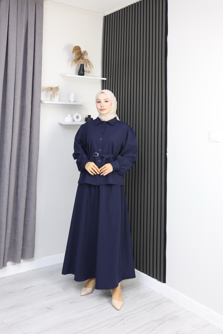 KAPLAMA KEMER DETAYLI ETEKLİ İKİLİ TAKIM