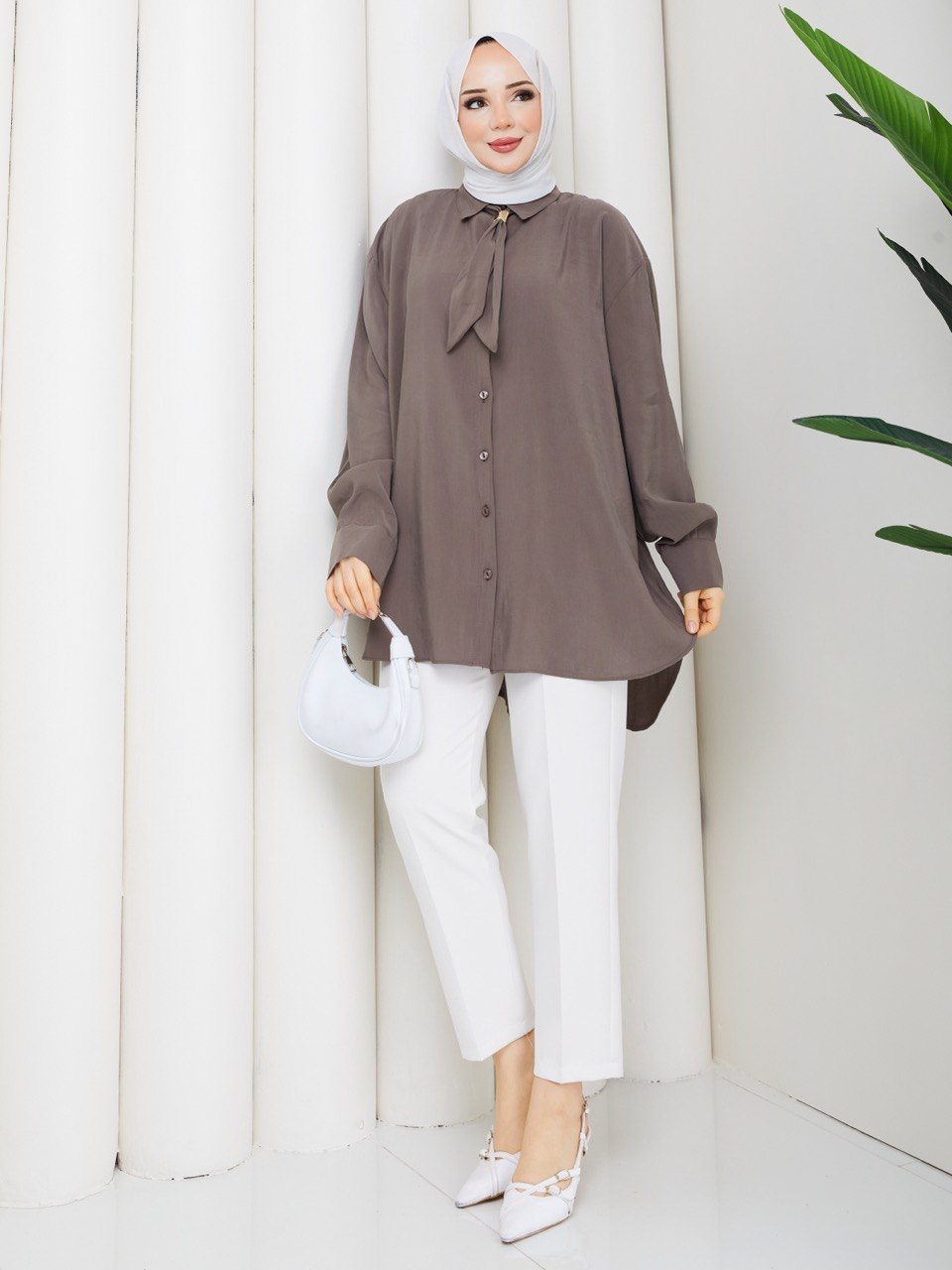 KRAVATLI MODAL GÖMLEK PANTOLONLU İKİLİ TAKIM