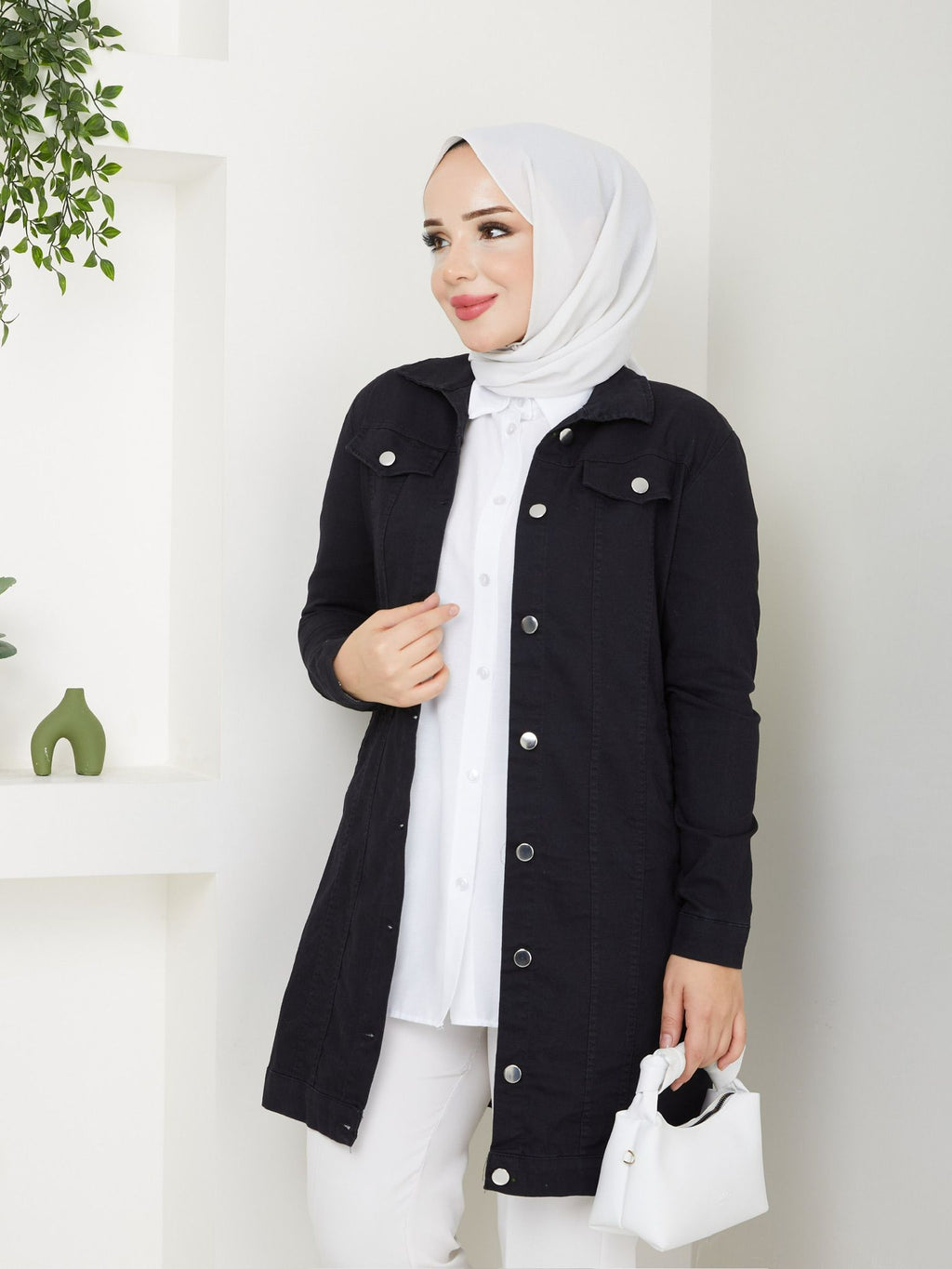 Likralı Yumuşak İnce Kot Ceket - Rema Butik