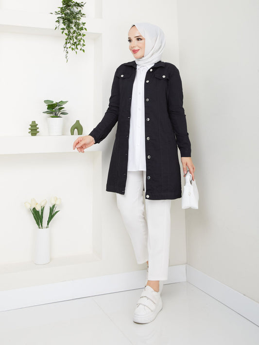 Likralı Yumuşak İnce Kot Ceket - Rema Butik