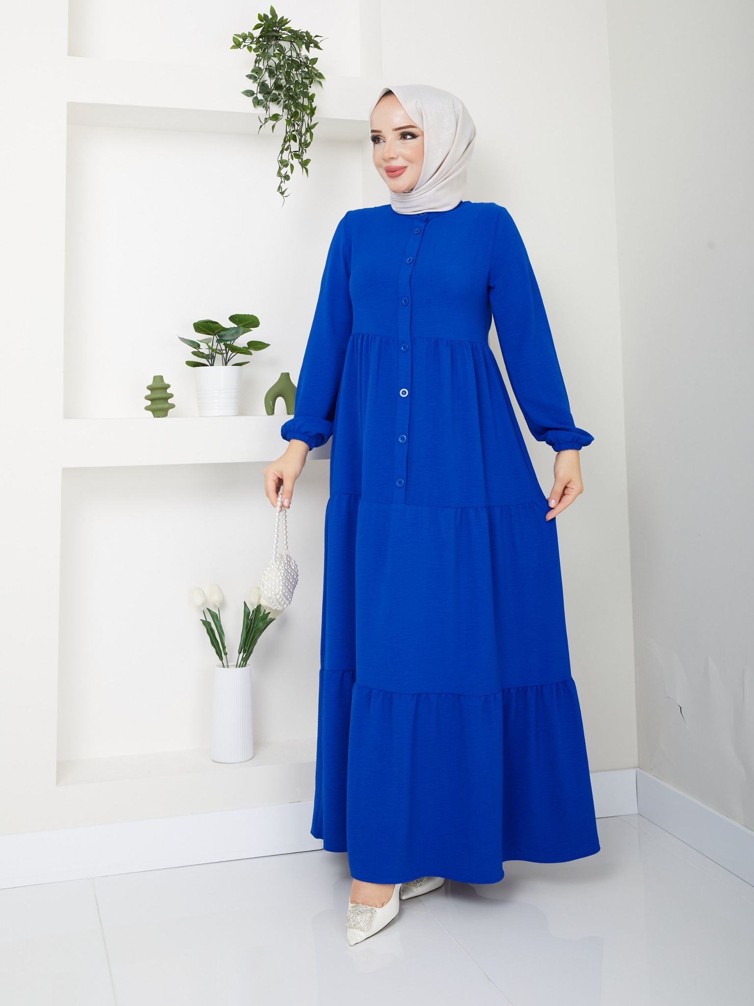 Tam Boy Mevlana Elbise İthal Ayrobin Kumaş - Rema Butik