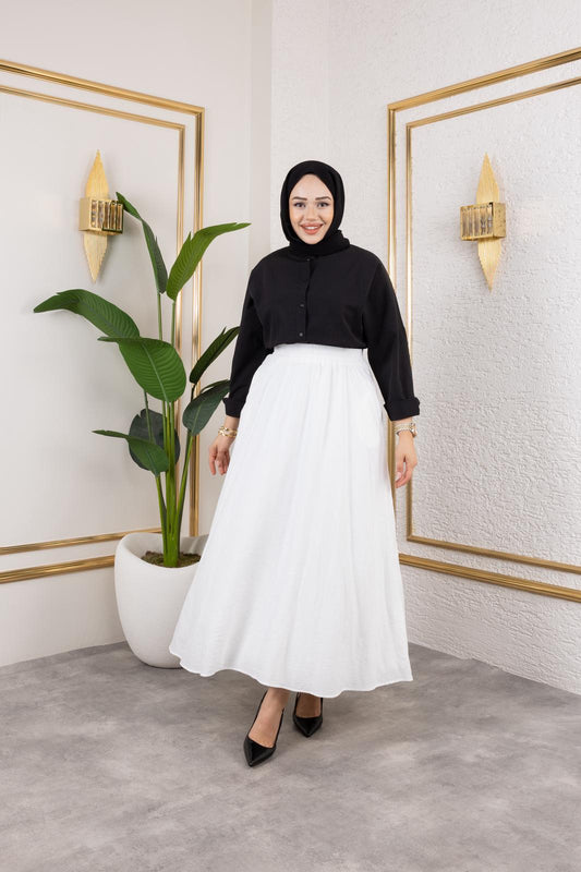 Cepli Çilek Kumaş Etek - Rema Butik