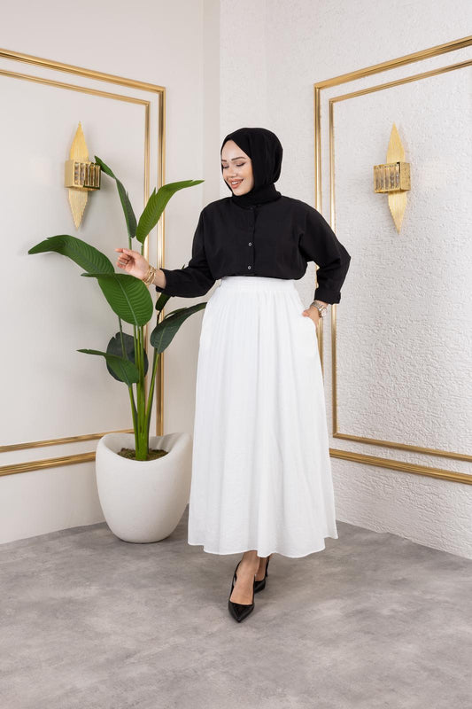 Cepli Çilek Kumaş Etek - Rema Butik