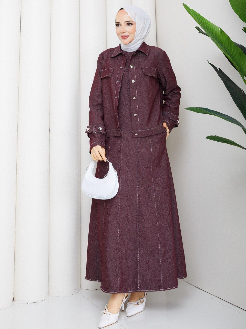 MODERN KESİM CEKETLİ TESETTÜR ELBİSE