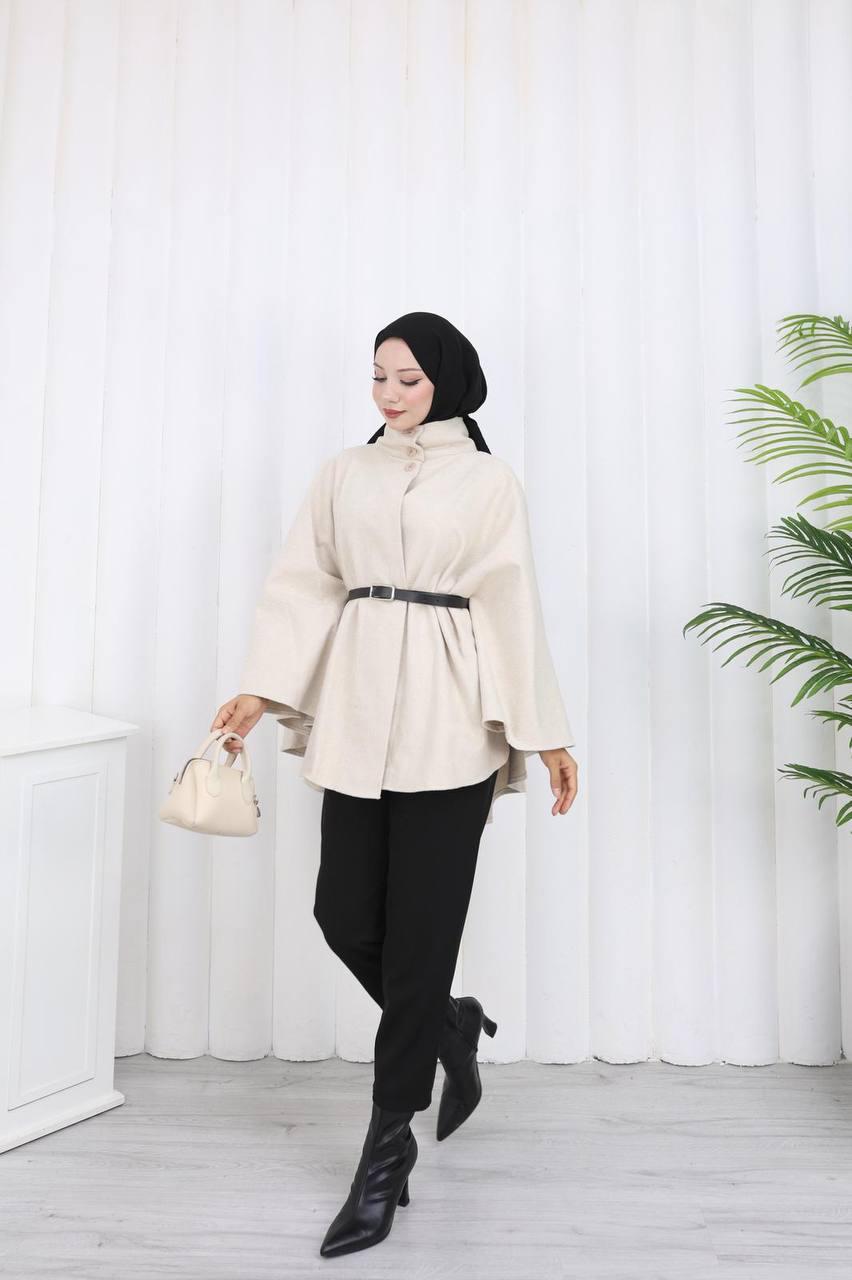 DÜĞME VE KEMER DETAYLI PANÇO-remabutik