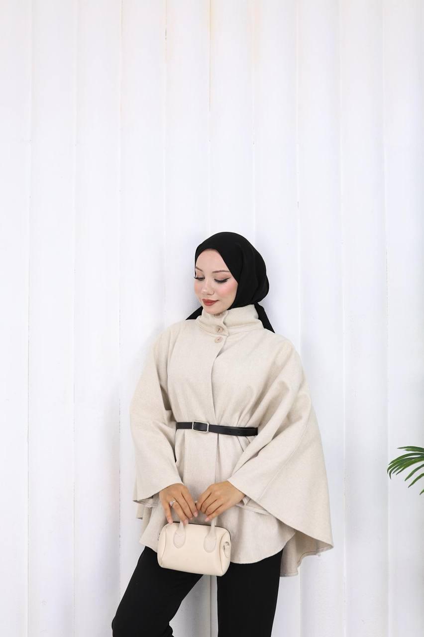 DÜĞME VE KEMER DETAYLI PANÇO-remabutik