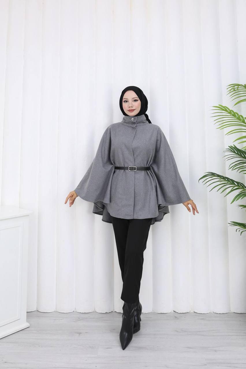 DÜĞME VE KEMER DETAYLI PANÇO-remabutik