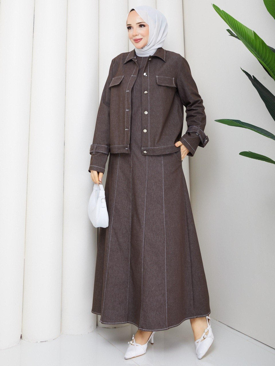 MODERN KESİM CEKETLİ TESETTÜR ELBİSE