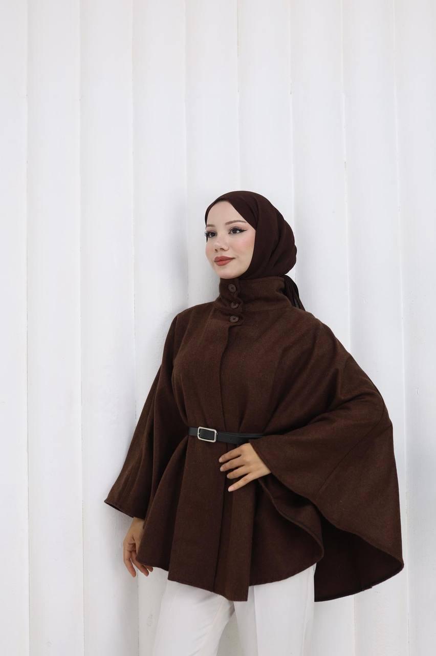 DÜĞME VE KEMER DETAYLI PANÇO-remabutik